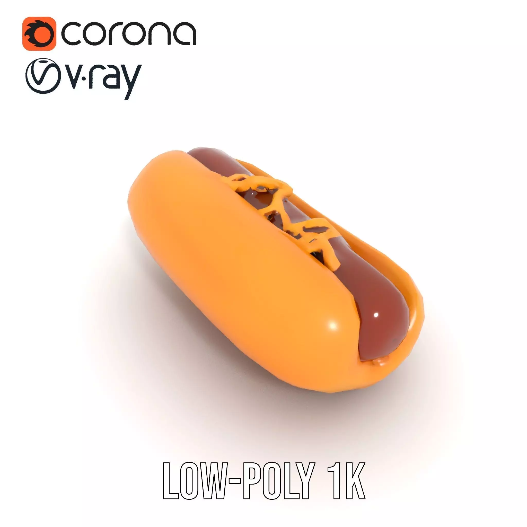 Hot Dog with Mustard Model Pack Low-poly 3D model_7