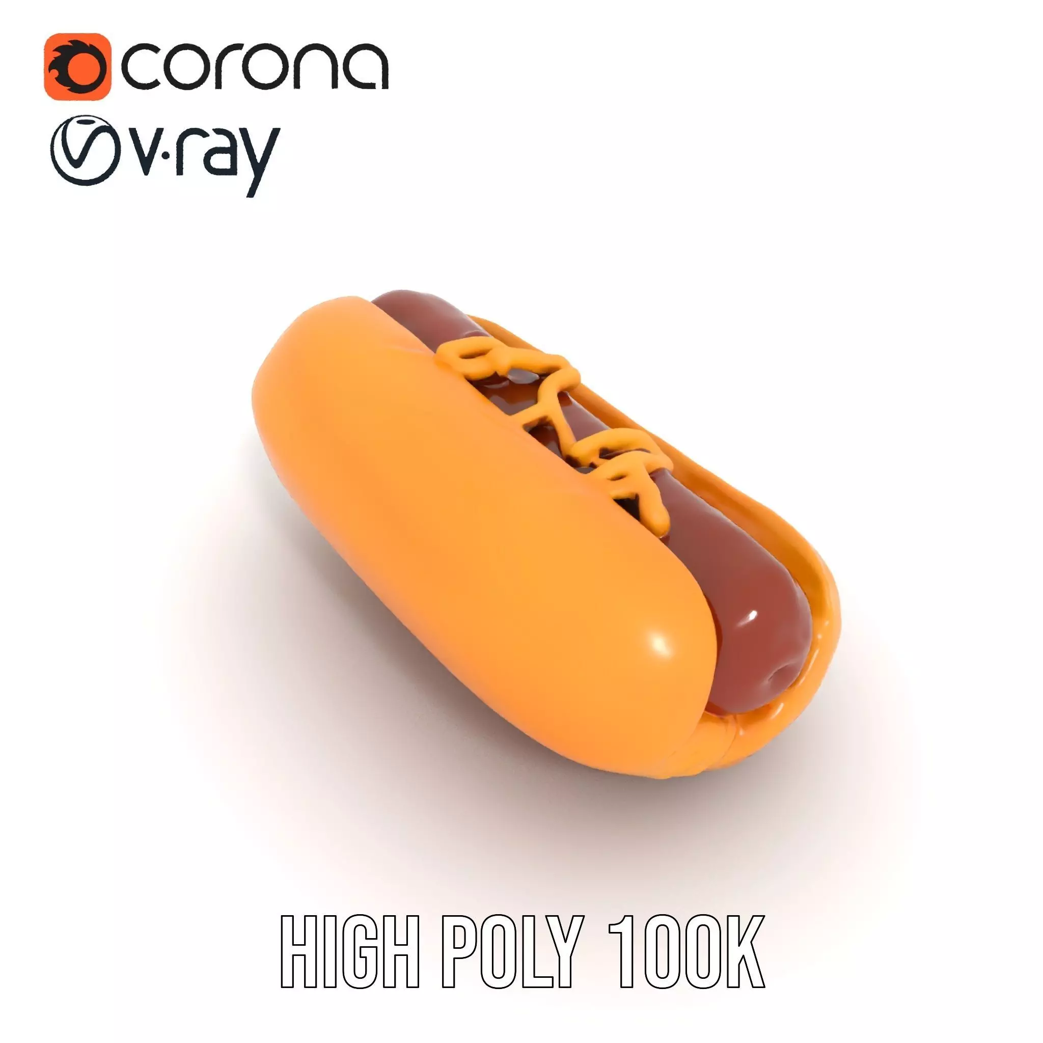 Hot Dog with Mustard Model Pack Low-poly 3D model_28
