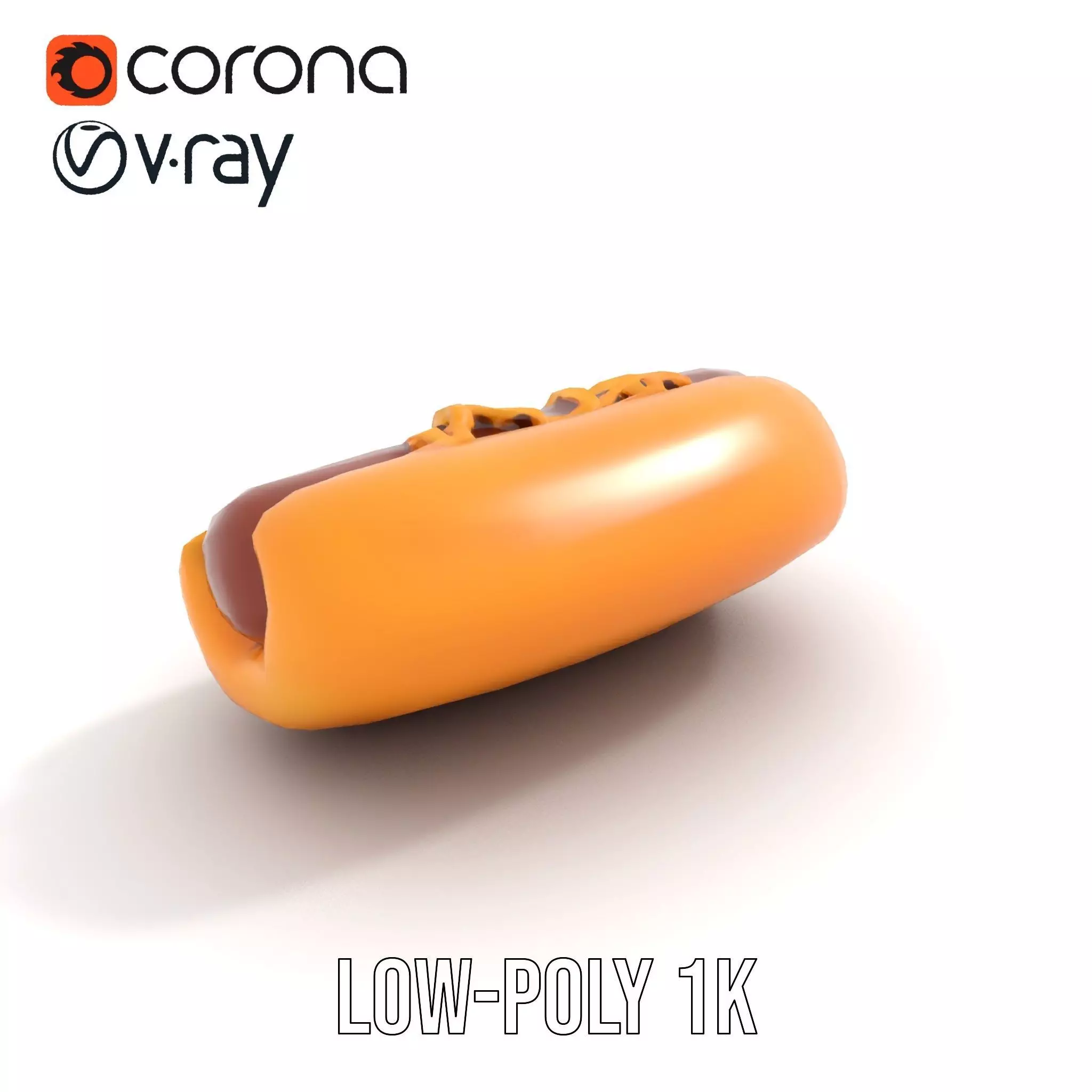 Hot Dog with Mustard Model Pack Low-poly 3D model_19