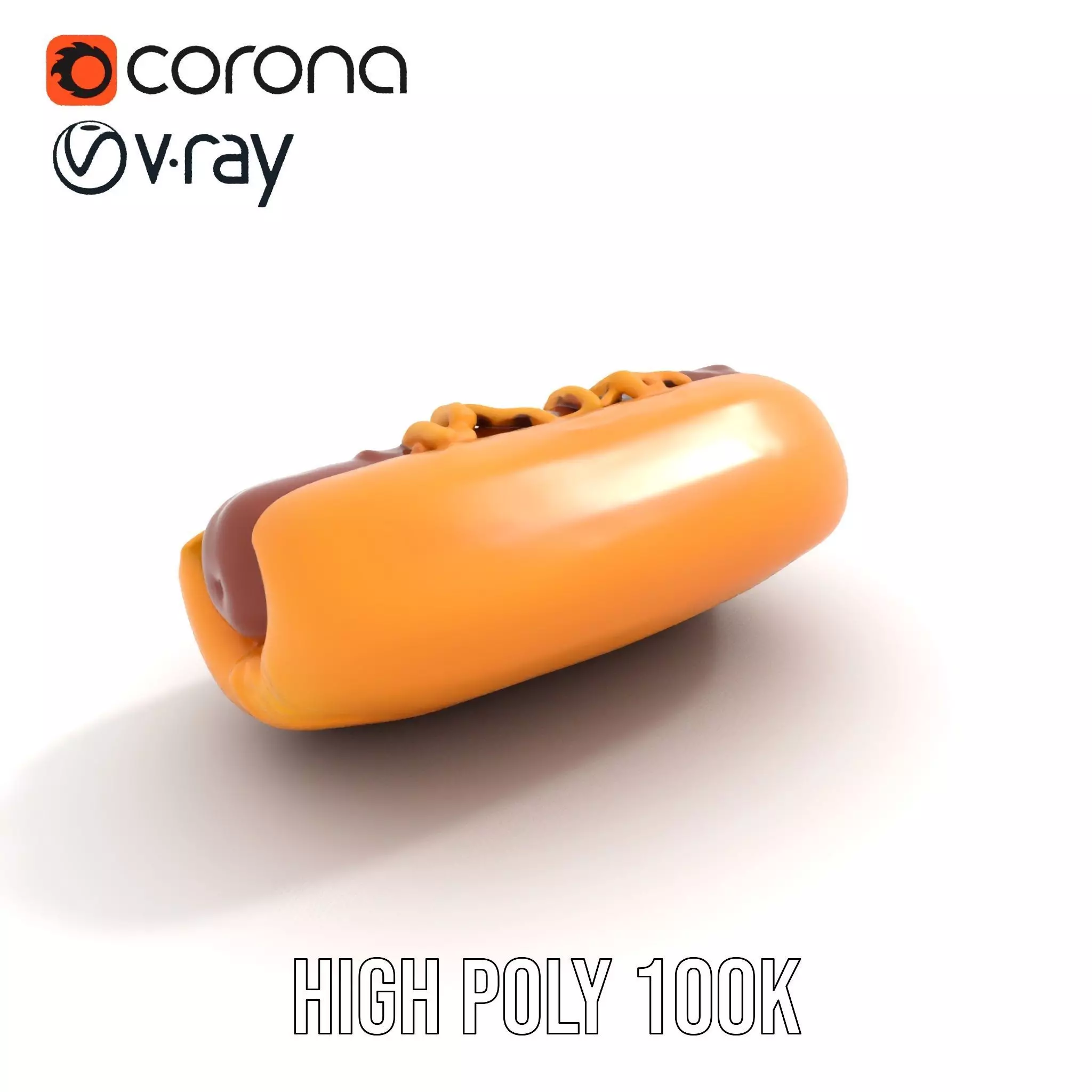 Hot Dog with Mustard Model Pack Low-poly 3D model_20