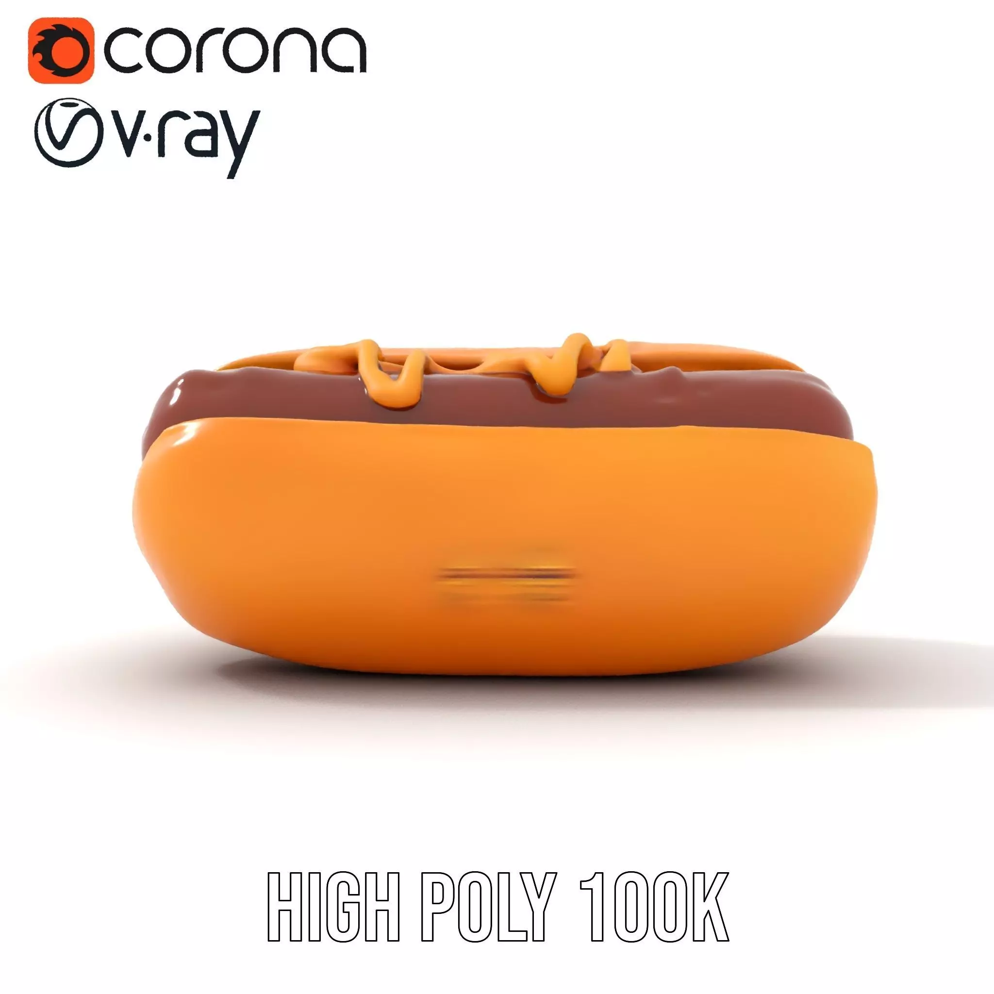 Hot Dog with Mustard Model Pack Low-poly 3D model_17