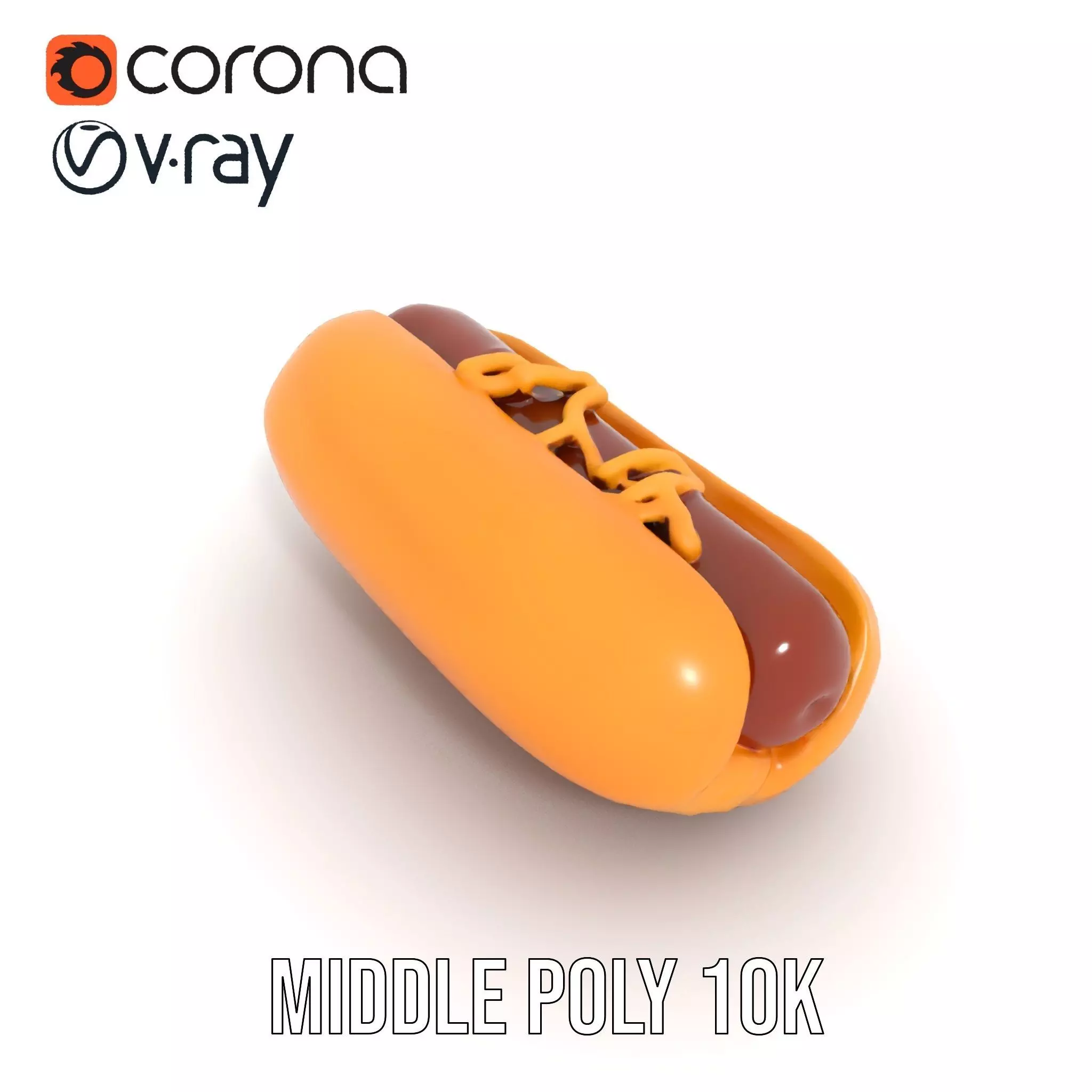 Hot Dog with Mustard Model Pack Low-poly 3D model_11