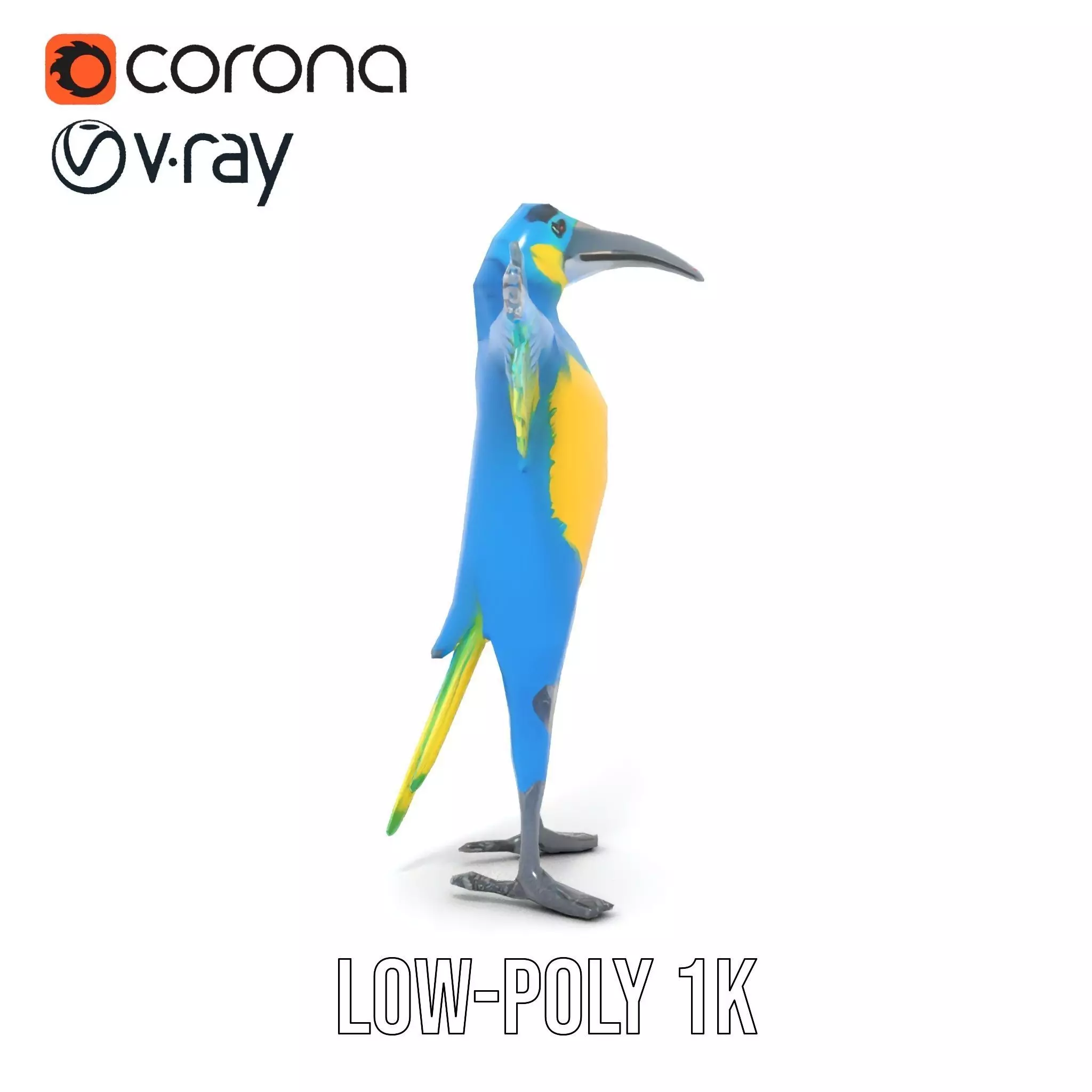 Cartoon Parrot Character Model Pack Low-poly 3D model_30