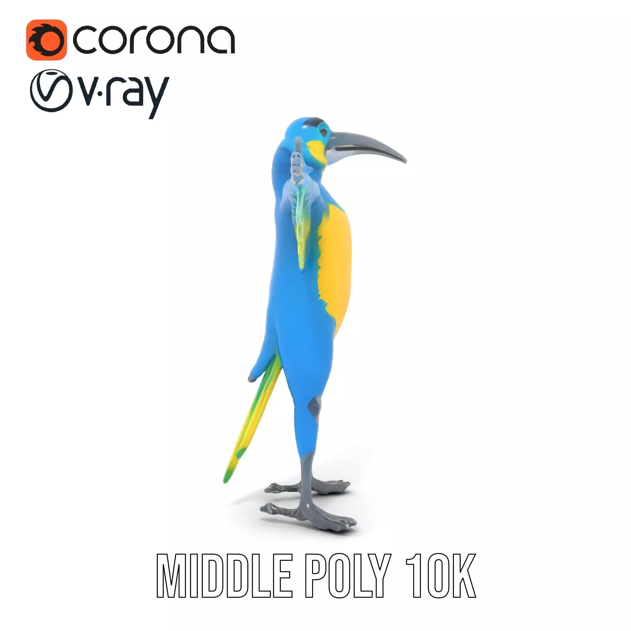 Cartoon Parrot Character Model Pack Low-poly 3D model_9