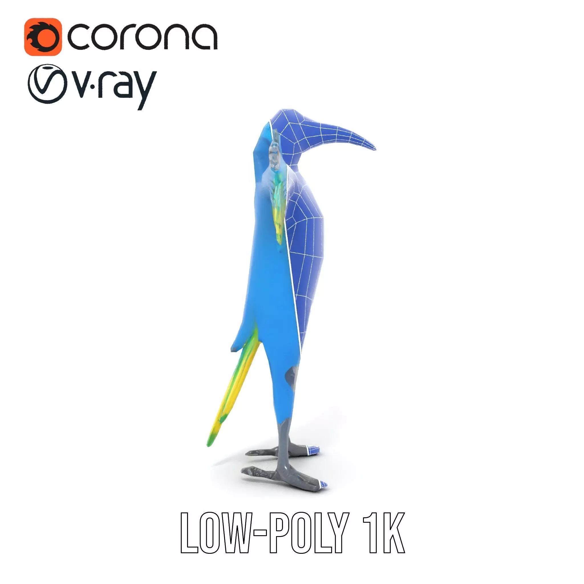 Cartoon Parrot Character Model Pack Low-poly 3D model_18