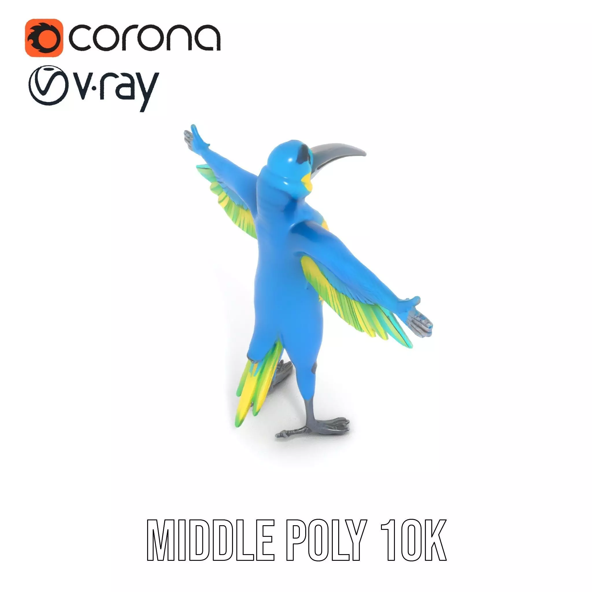 Cartoon Parrot Character Model Pack Low-poly 3D model_17