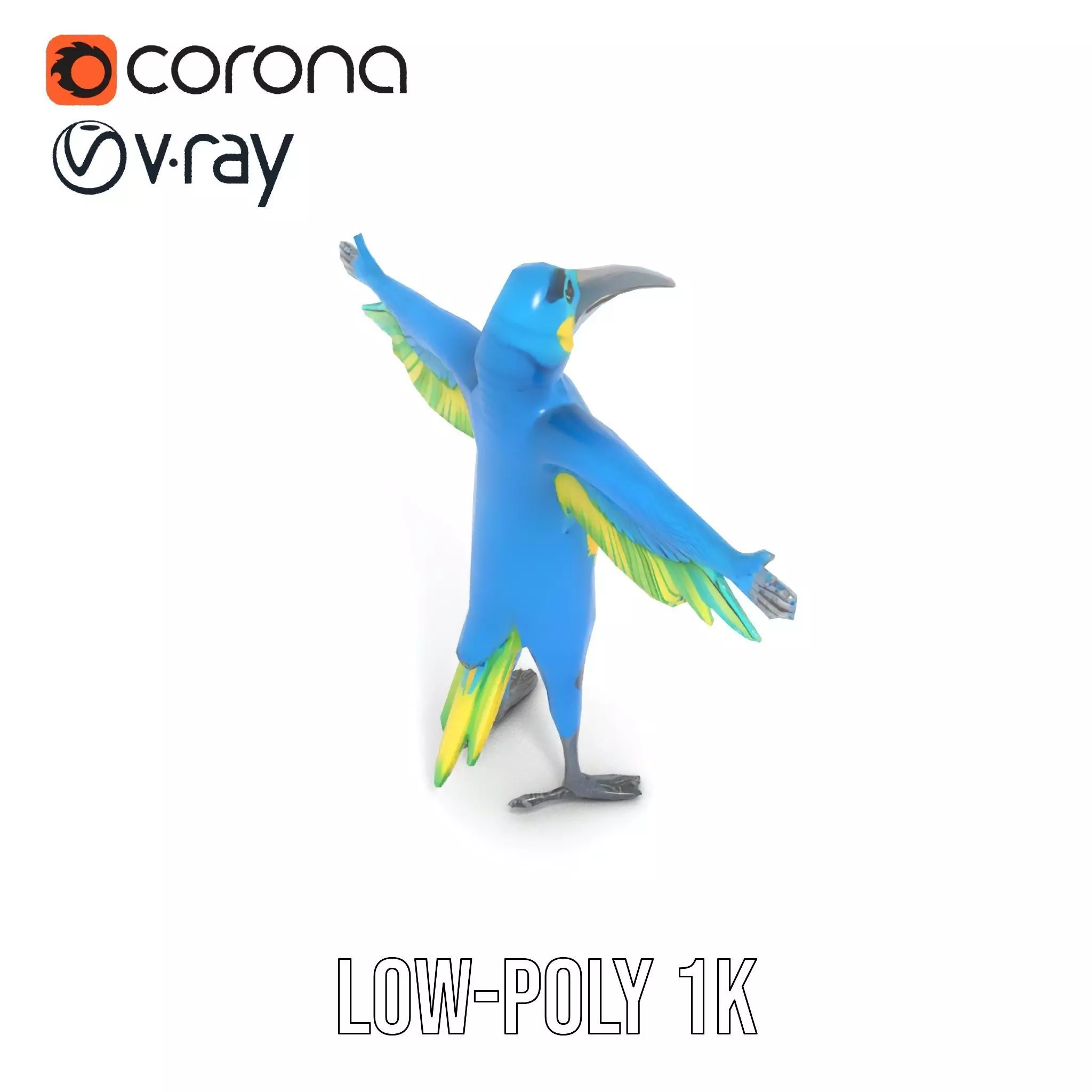 Cartoon Parrot Character Model Pack Low-poly 3D model_24