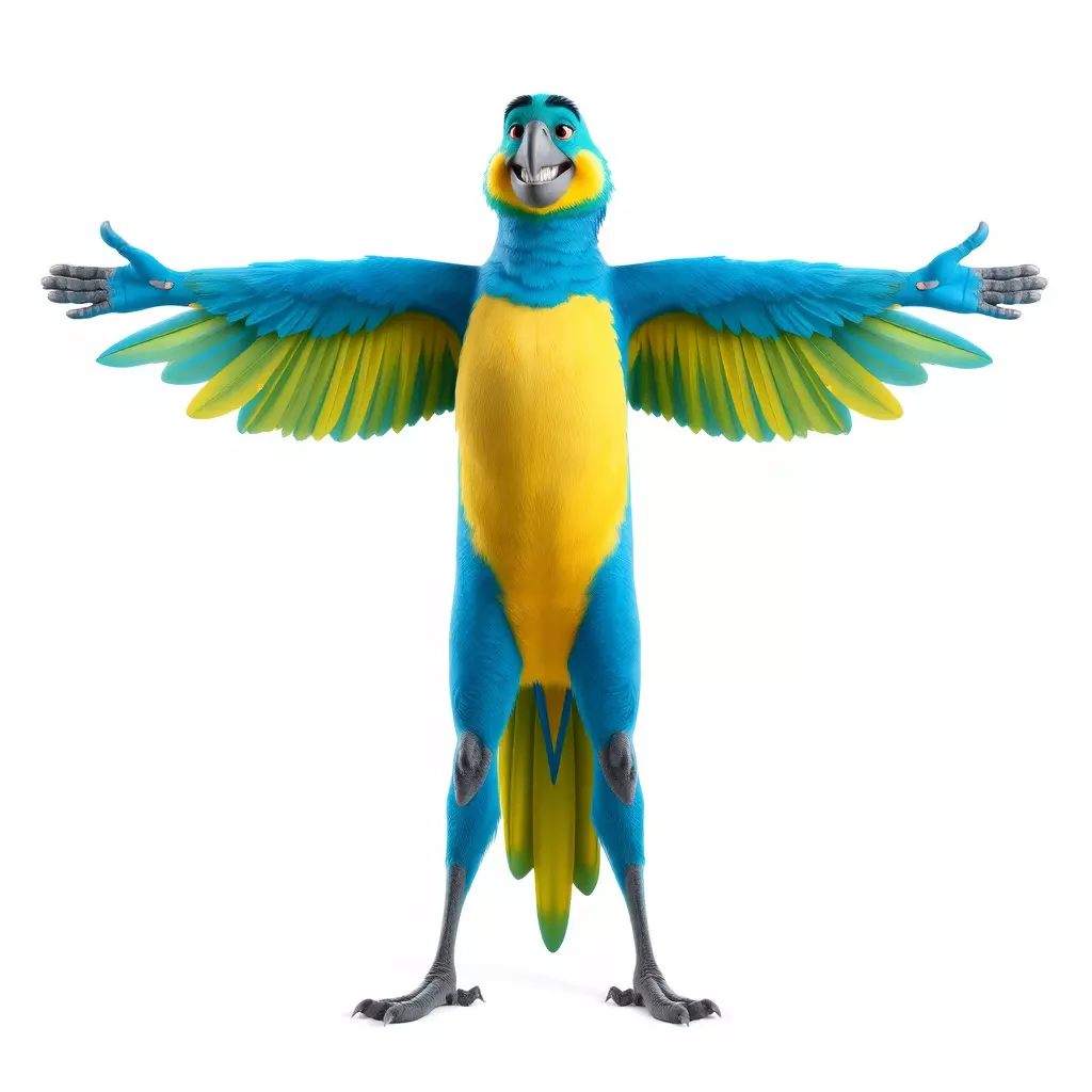 Cartoon Parrot Character Model Pack Low-poly 3D model_2