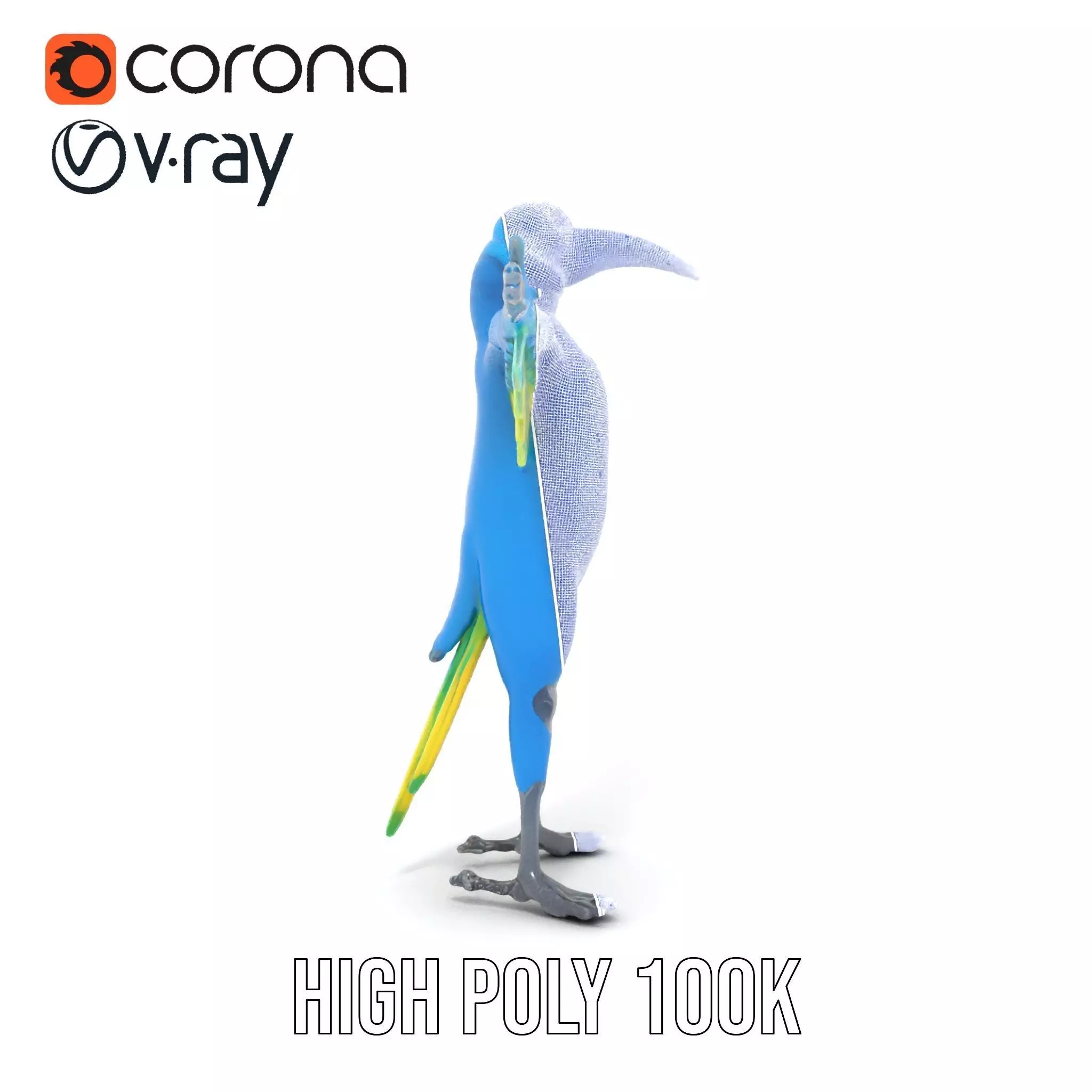 Cartoon Parrot Character Model Pack Low-poly 3D model_32