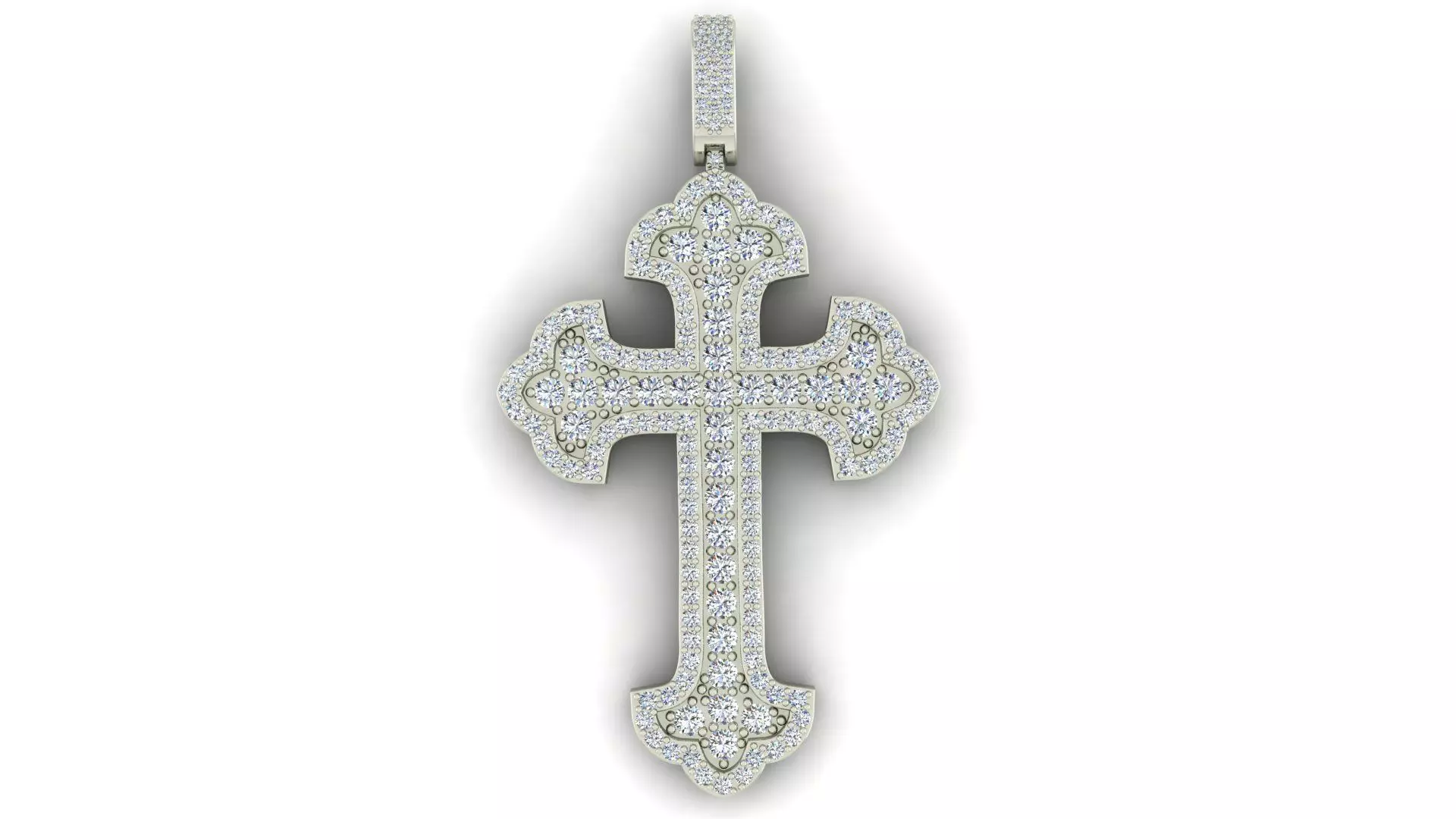 Diamond Cross Pendant 3D print model_1