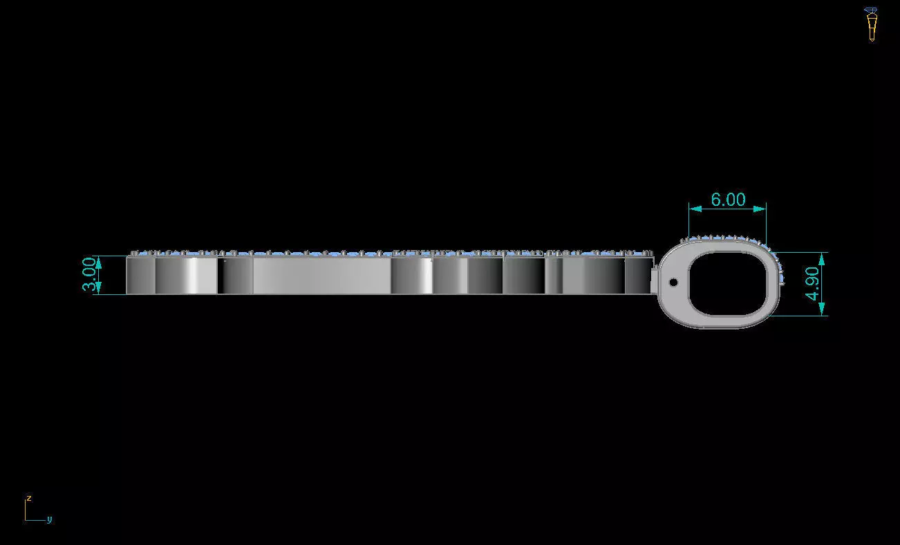 Diamond Cross Pendant 3D print model_3