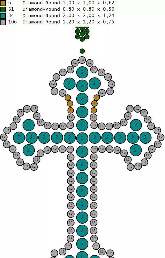 Diamond Cross Pendant 3D print model_6