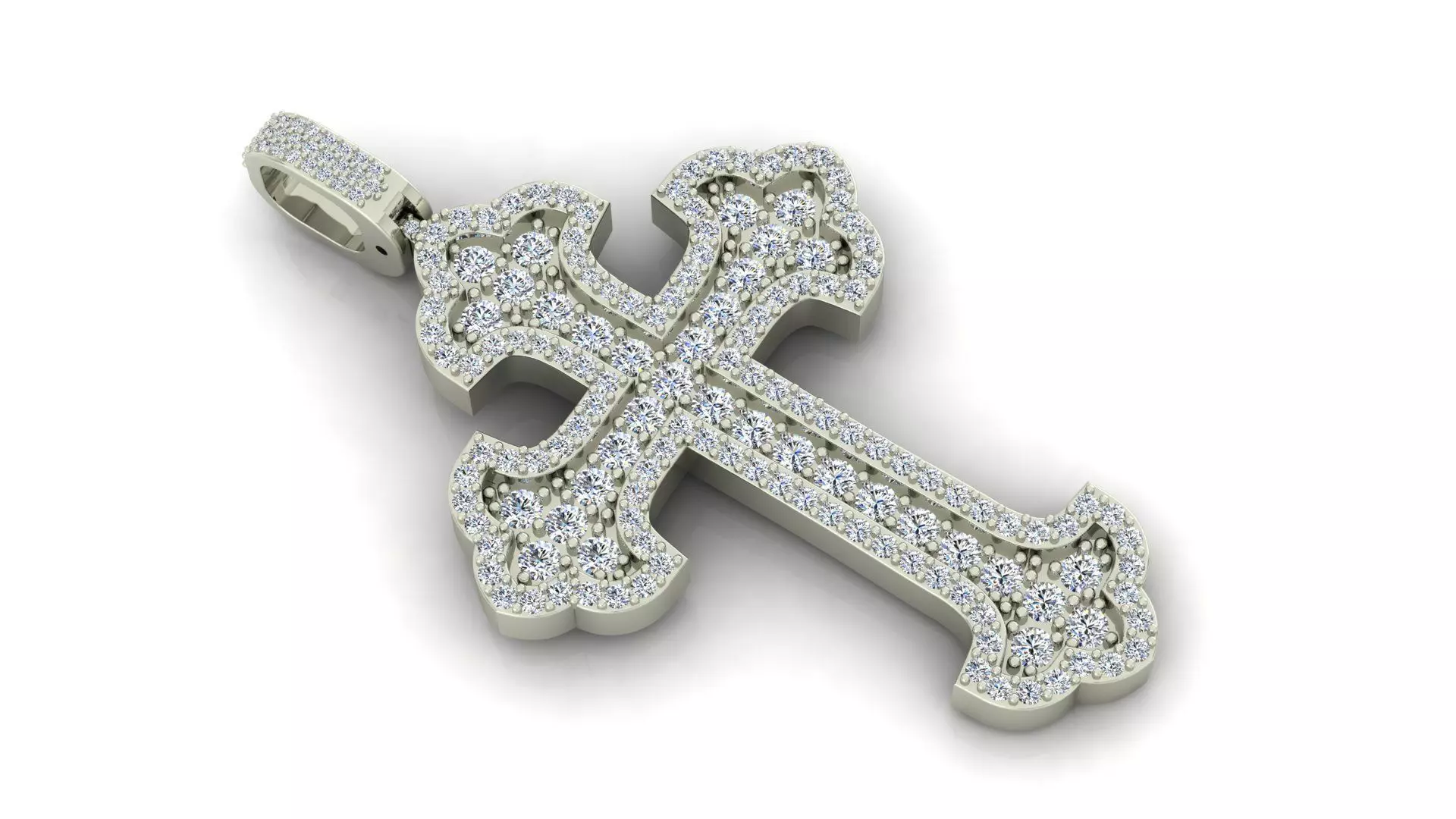 Diamond Cross Pendant 3D print model_0