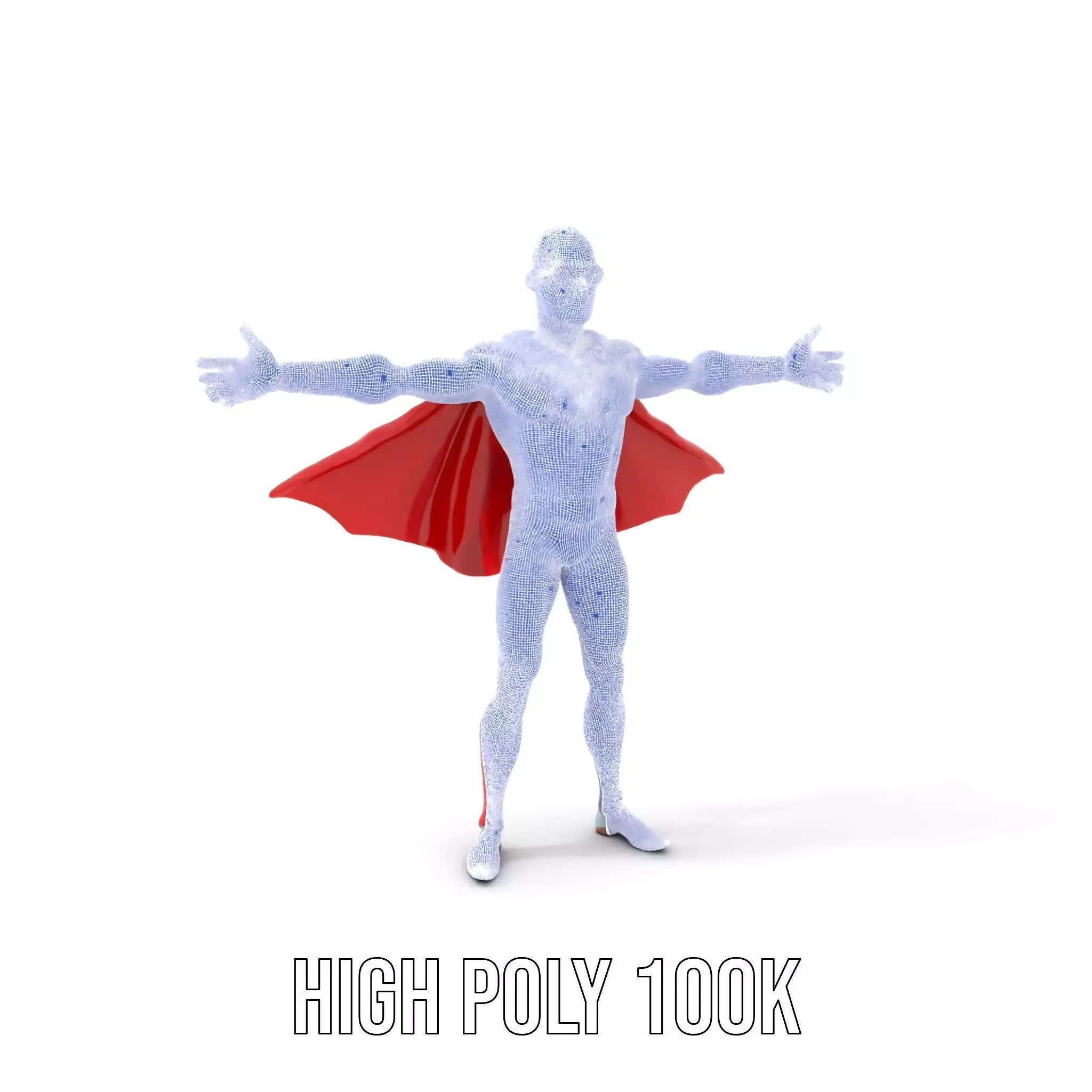 Superhero Character Model Pack with Cape and Mask Low-poly 3D model_4