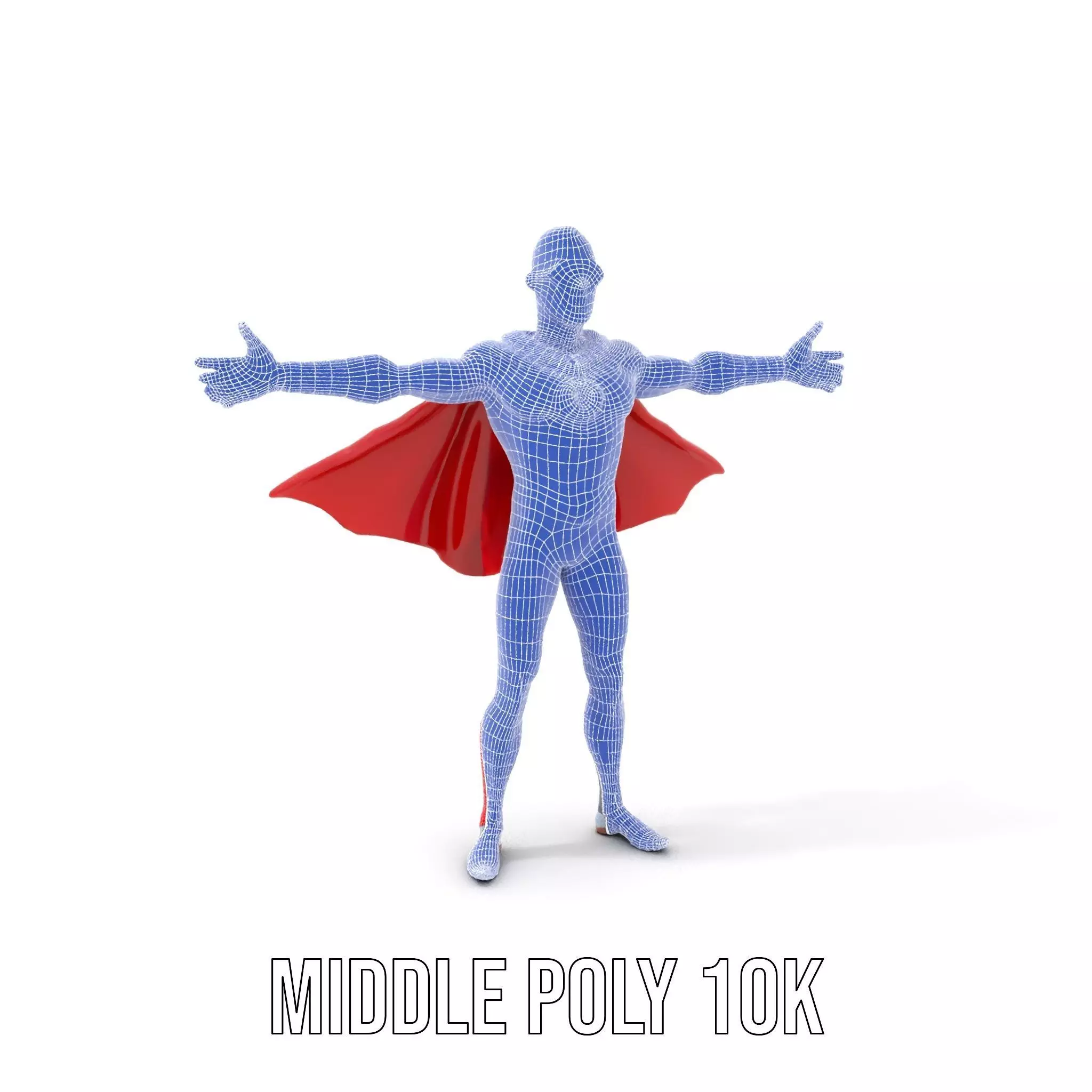 Superhero Character Model Pack with Cape and Mask Low-poly 3D model_18