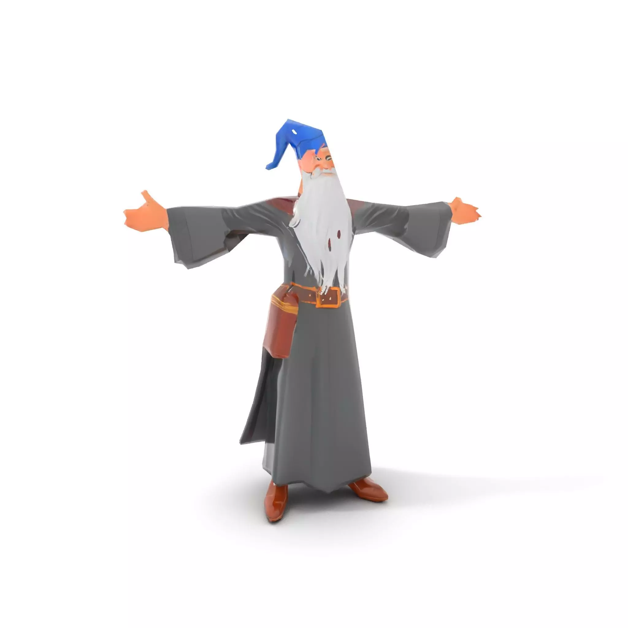 Wizard Character Model Pack with Extended Arms and Beard Low-poly 3D model_8