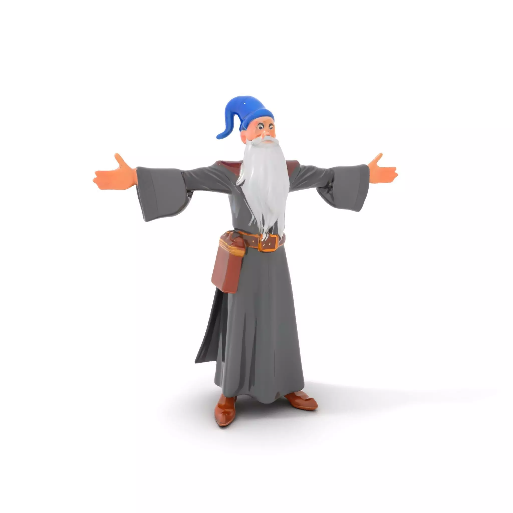 Wizard Character Model Pack with Extended Arms and Beard Low-poly 3D model_0
