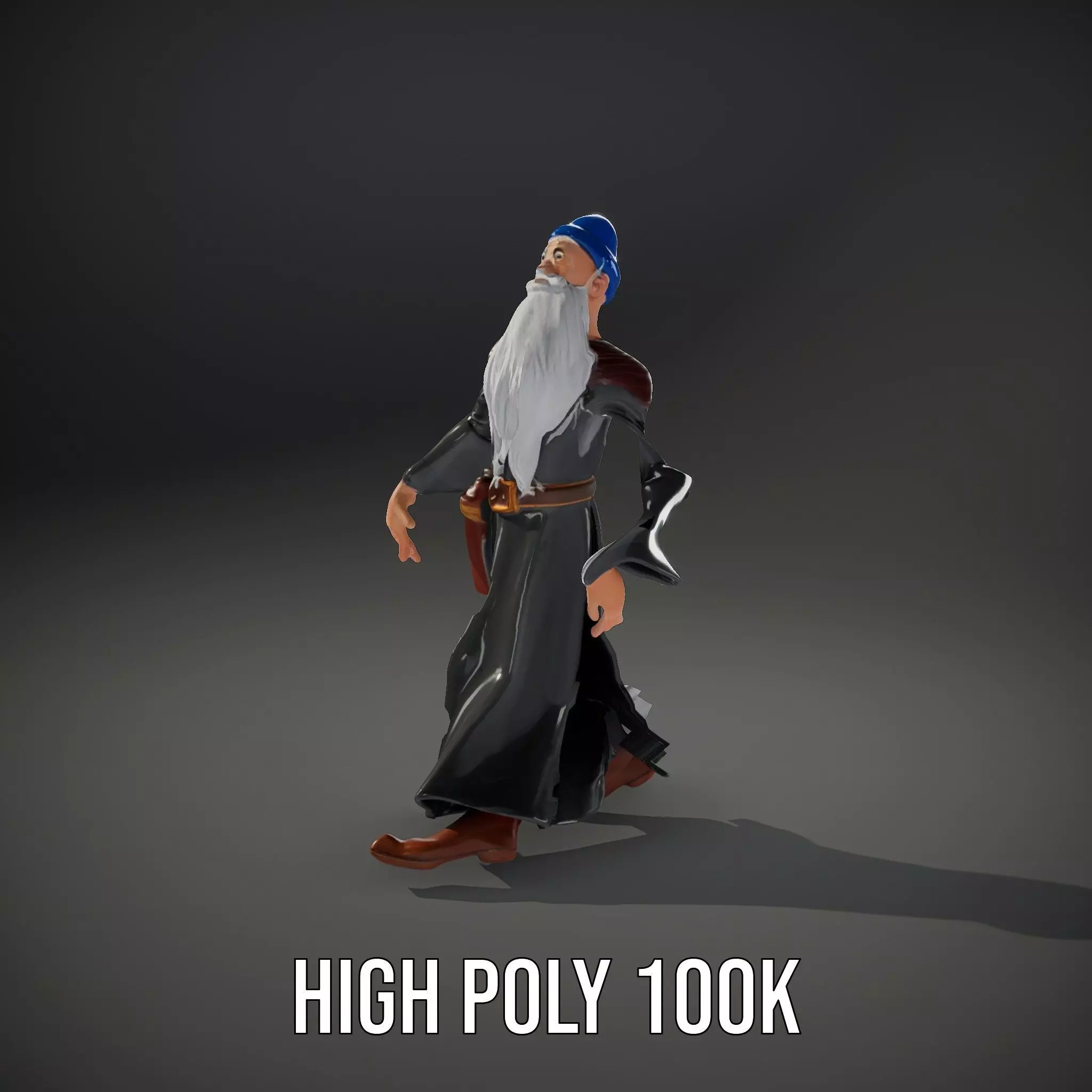 Wizard Character Model Pack with Extended Arms and Beard Low-poly 3D model_26