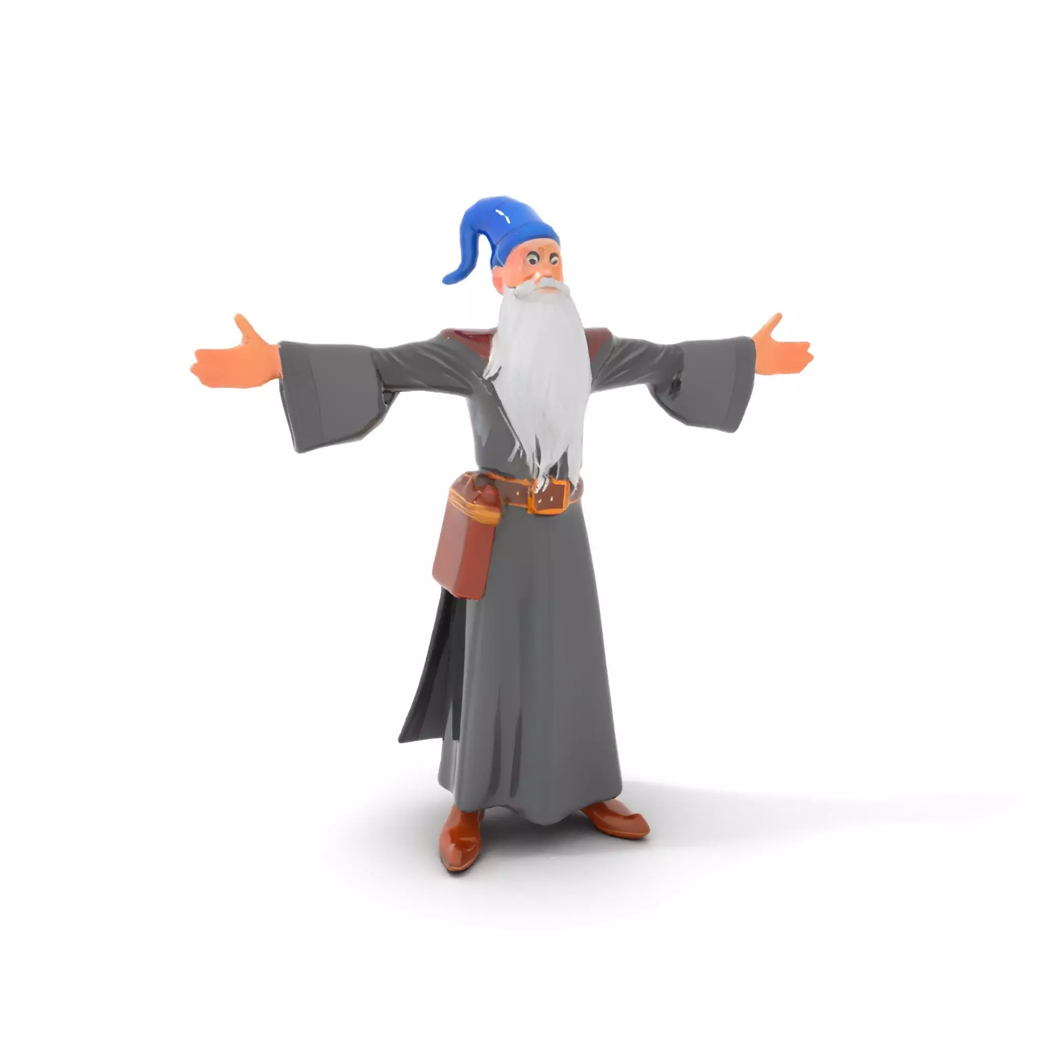 Wizard Character Model Pack with Extended Arms and Beard Low-poly 3D model_6