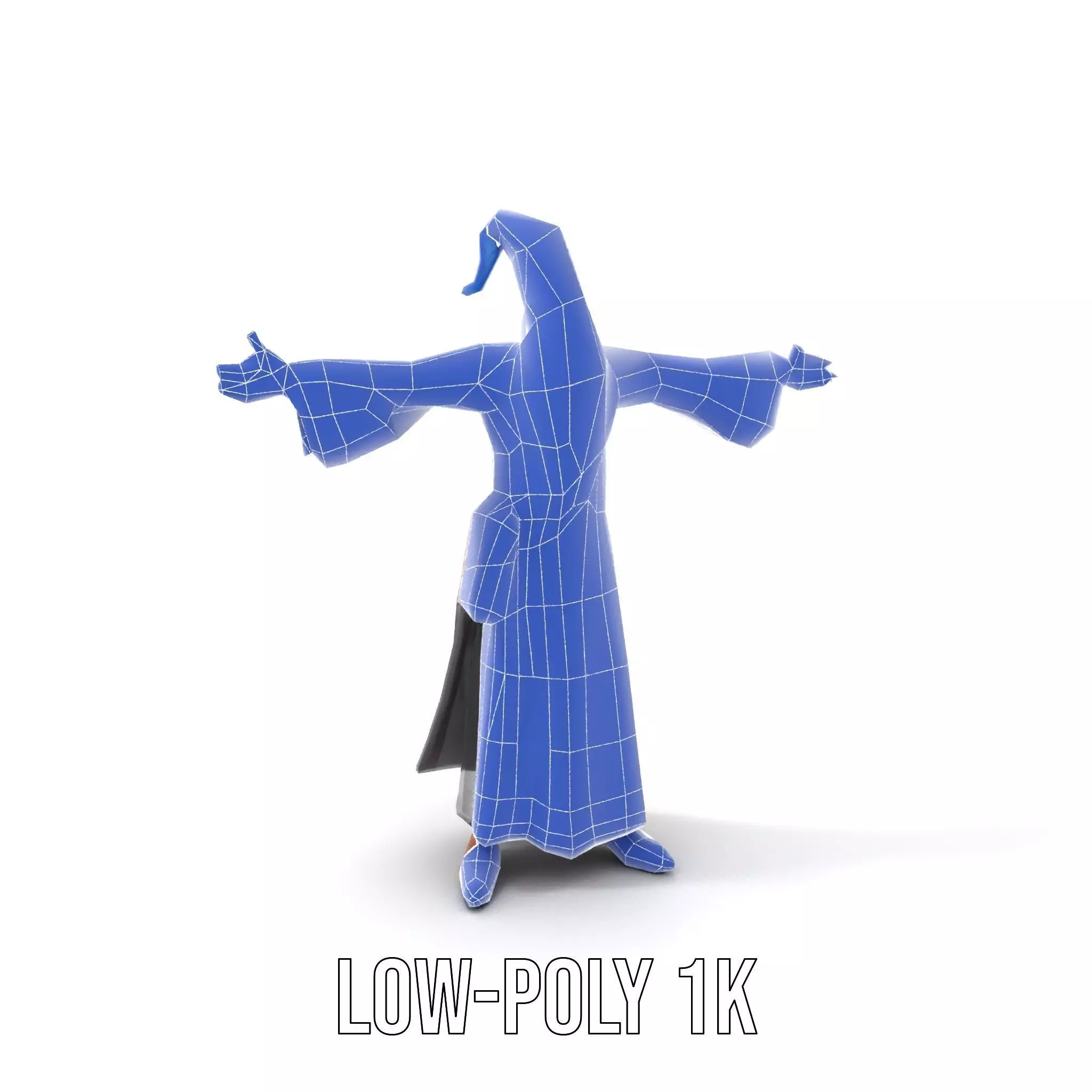 Wizard Character Model Pack with Extended Arms and Beard Low-poly 3D model_11