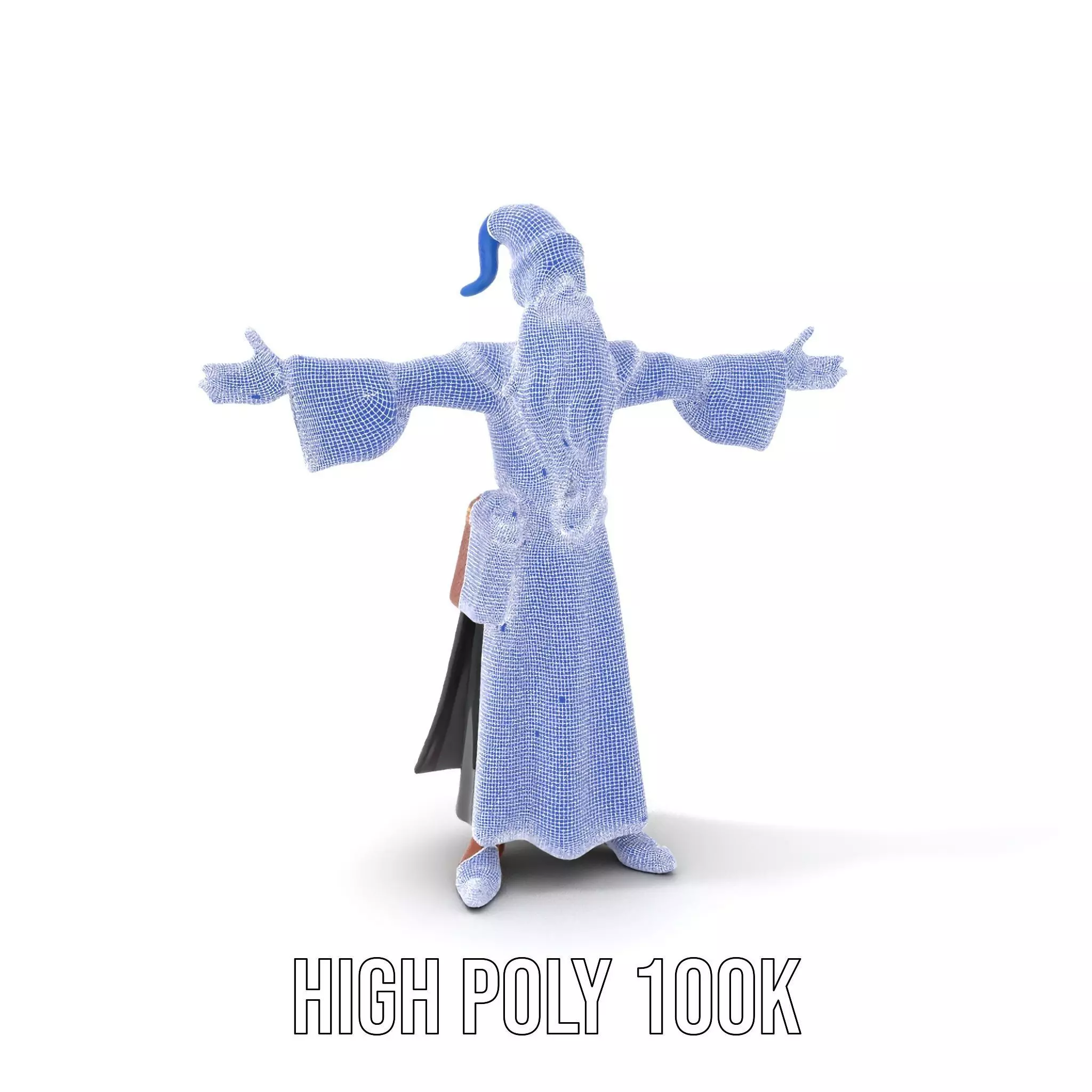 Wizard Character Model Pack with Extended Arms and Beard Low-poly 3D model_4