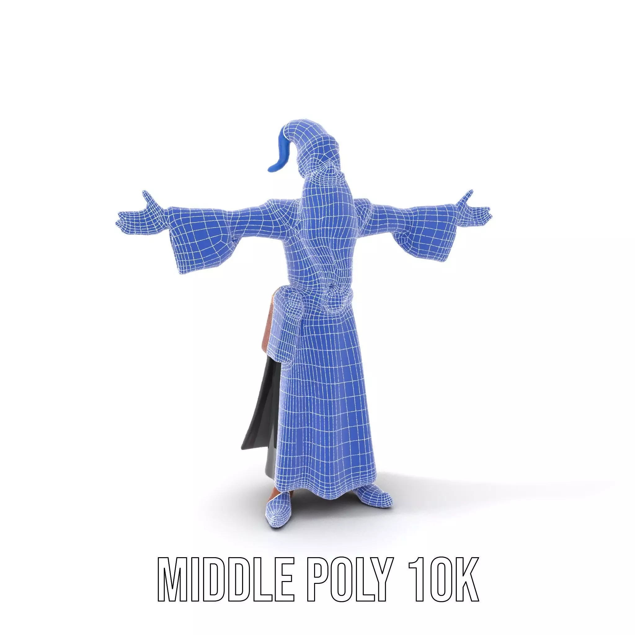 Wizard Character Model Pack with Extended Arms and Beard Low-poly 3D model_5