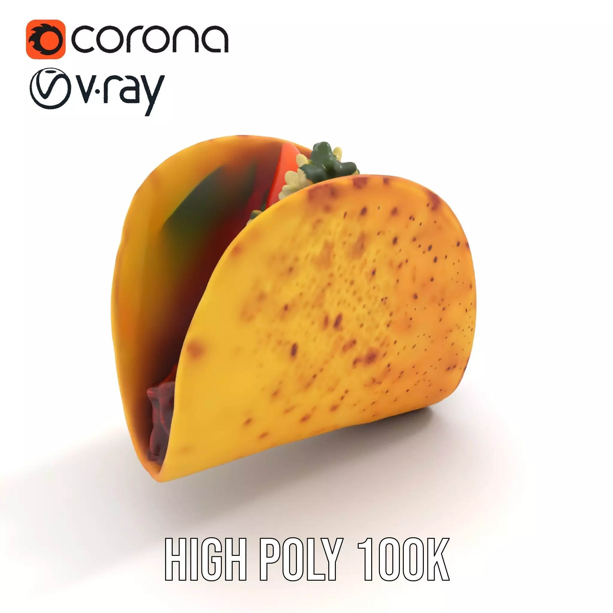 Taco with Beef and Cilantro Model Pack Low-poly 3D model_12