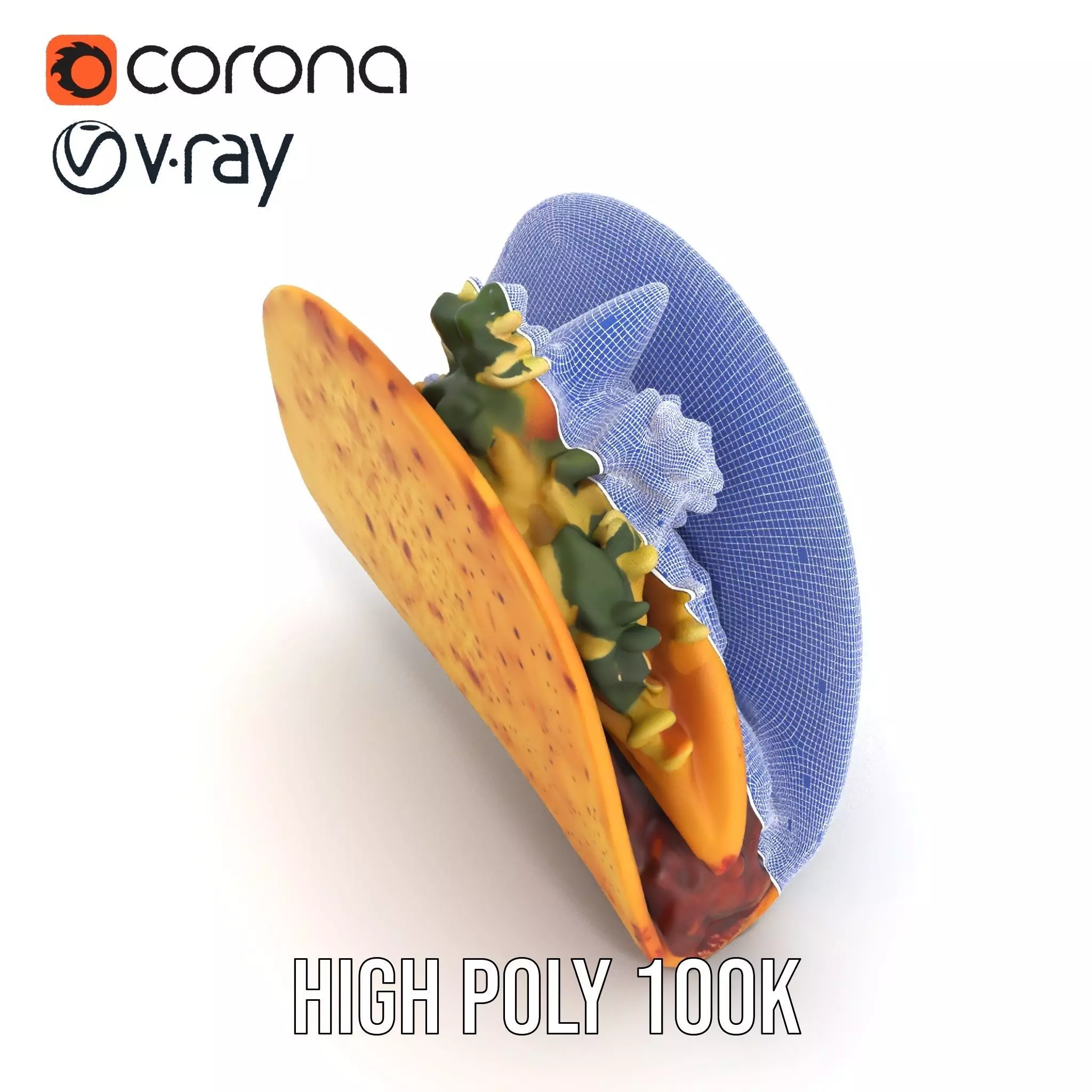 Taco with Beef and Cilantro Model Pack Low-poly 3D model_32