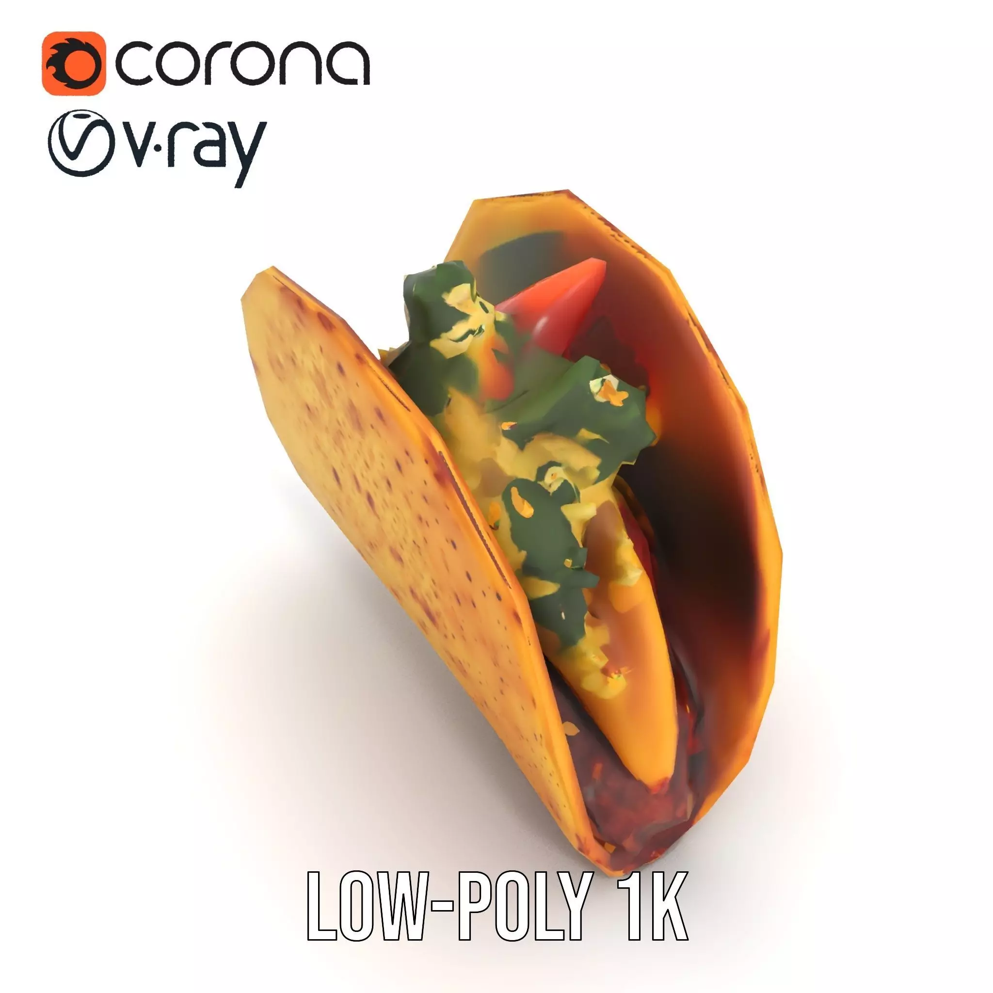 Taco with Beef and Cilantro Model Pack Low-poly 3D model_17