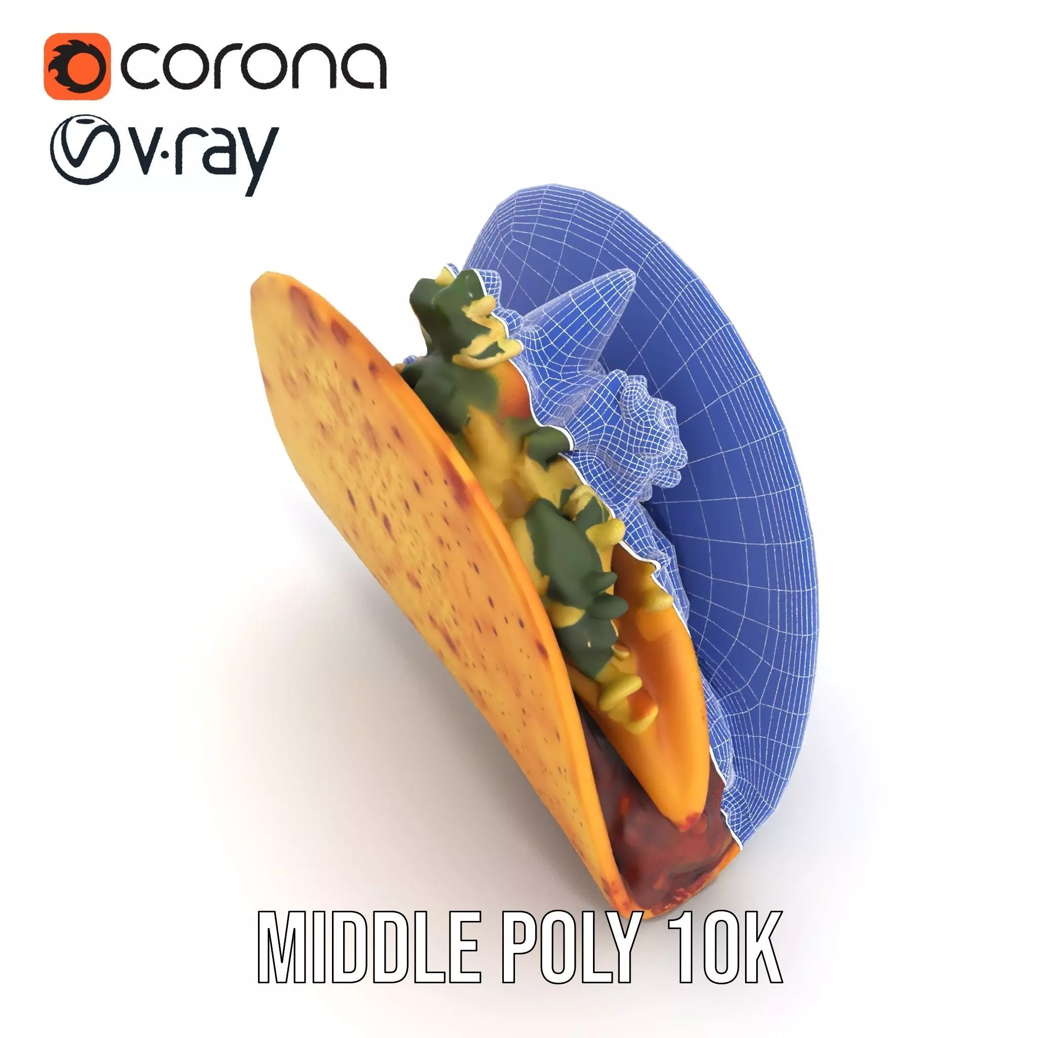 Taco with Beef and Cilantro Model Pack Low-poly 3D model_13