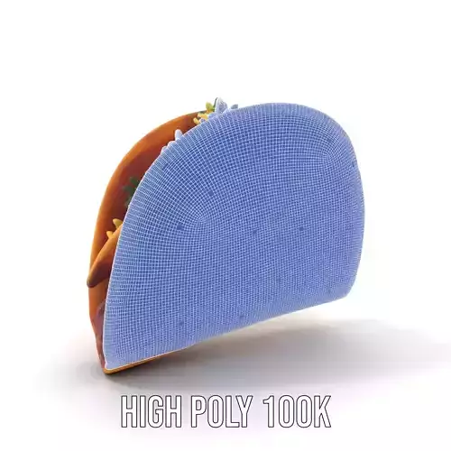 Taco with Beef and Cilantro Model Pack Low-poly 3D model 4