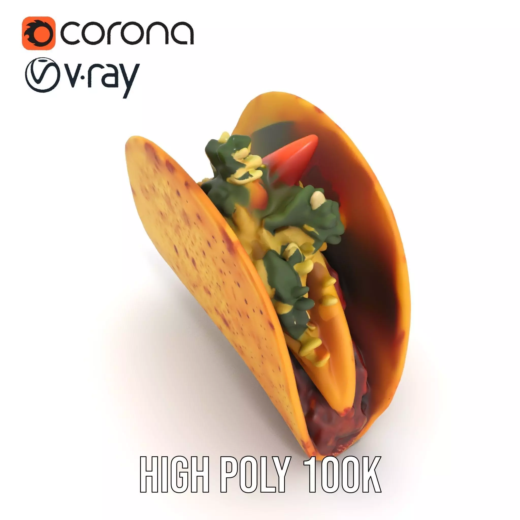 Taco with Beef and Cilantro Model Pack Low-poly 3D model_20