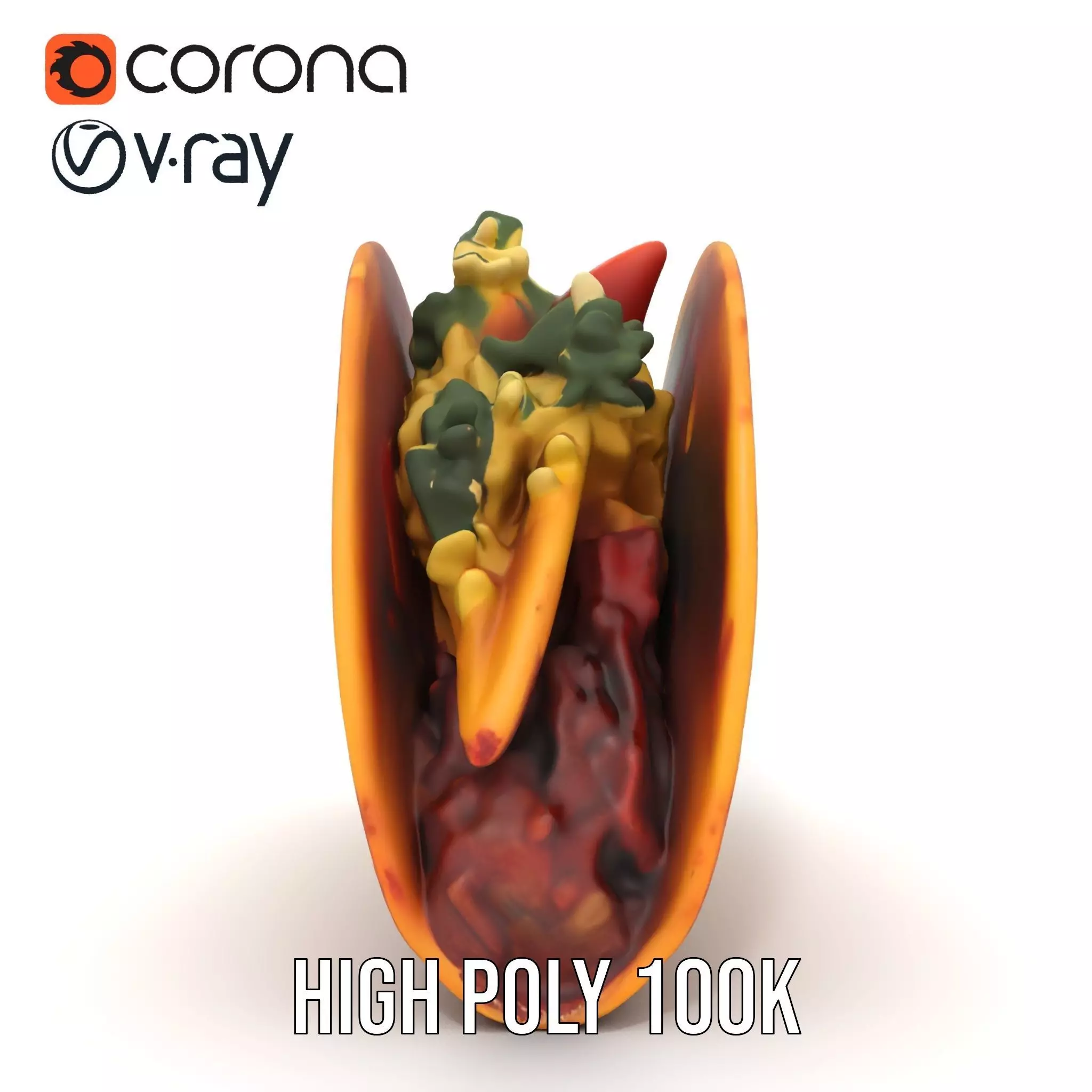 Taco with Beef and Cilantro Model Pack Low-poly 3D model_23