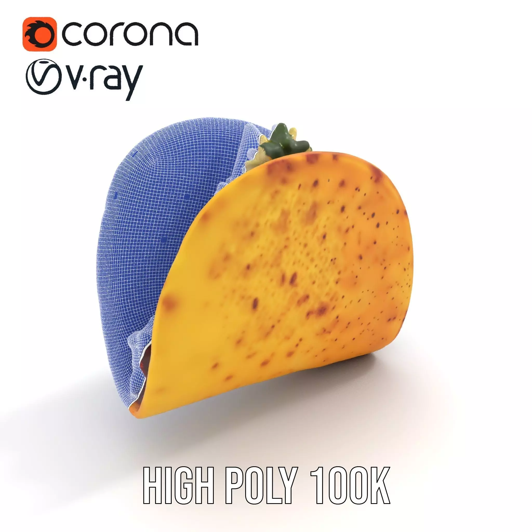 Taco with Beef and Cilantro Model Pack Low-poly 3D model_31