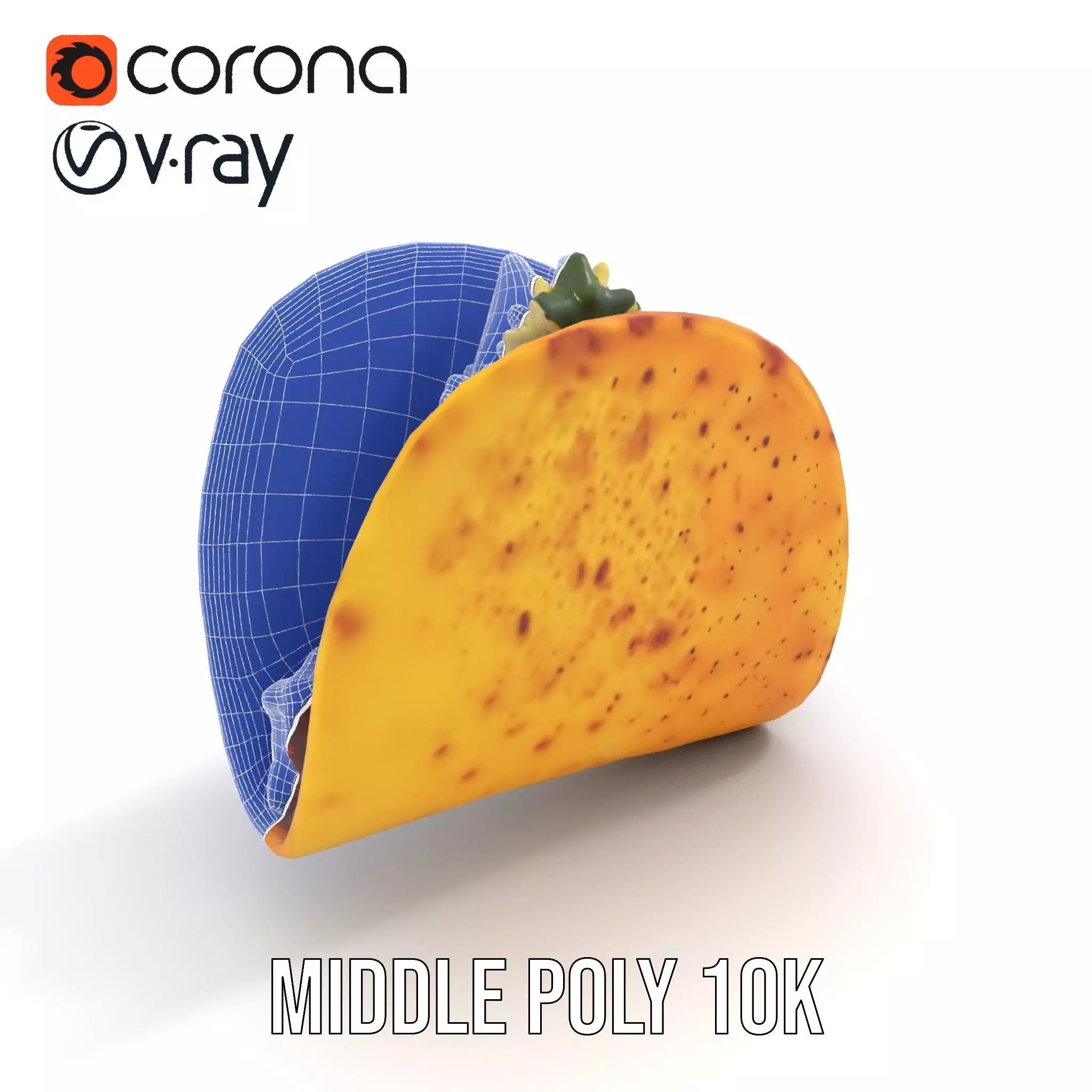 Taco with Beef and Cilantro Model Pack Low-poly 3D model_10