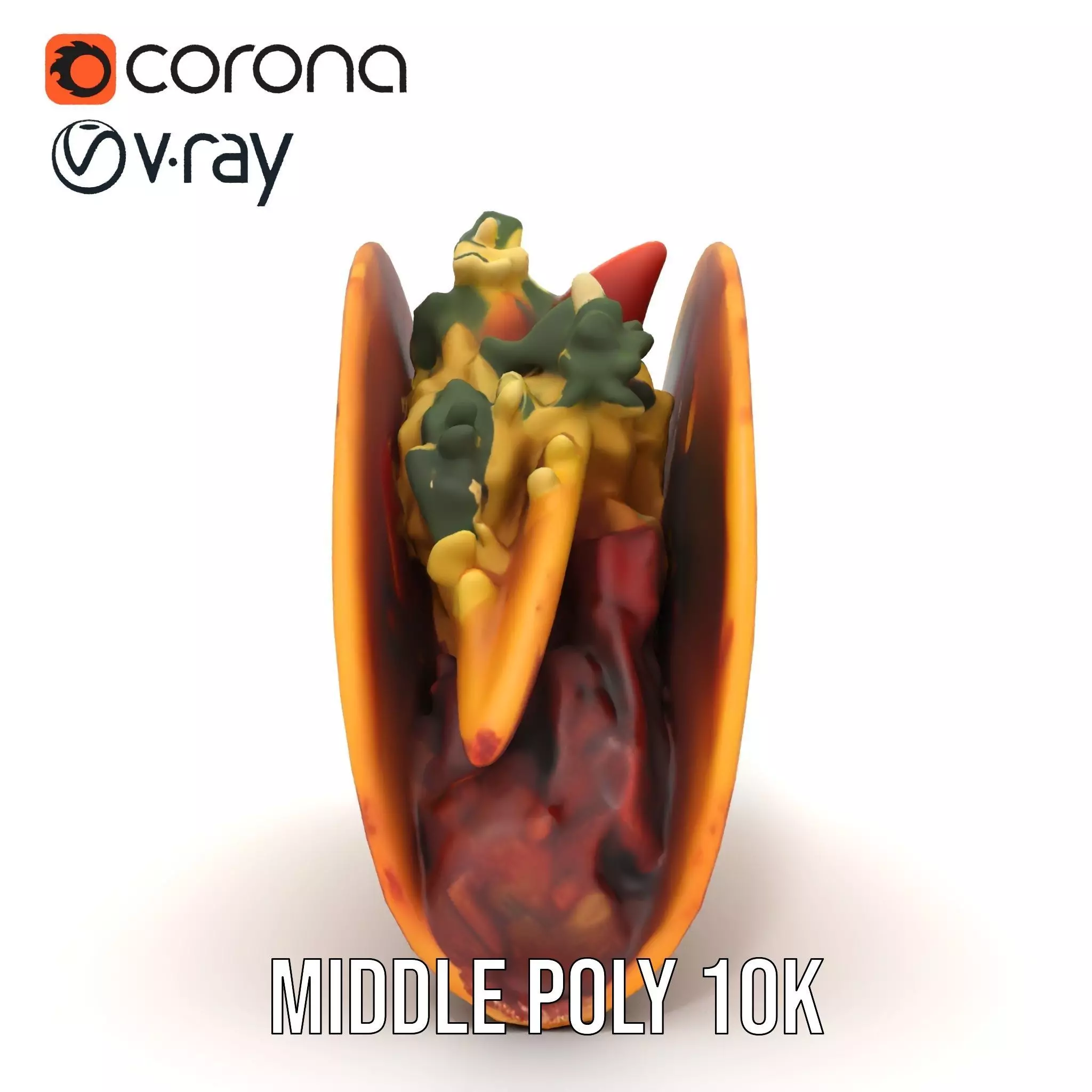 Taco with Beef and Cilantro Model Pack Low-poly 3D model_16