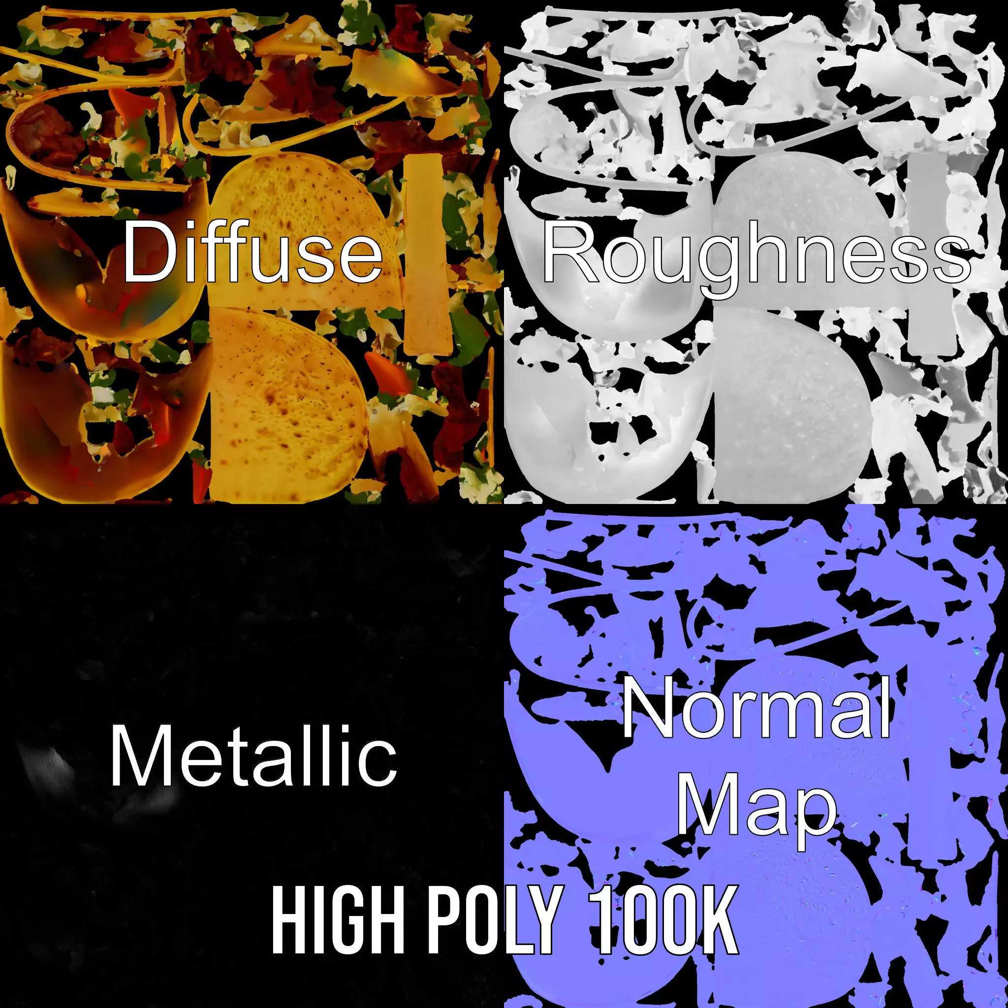 Taco with Beef and Cilantro Model Pack Low-poly 3D model_3