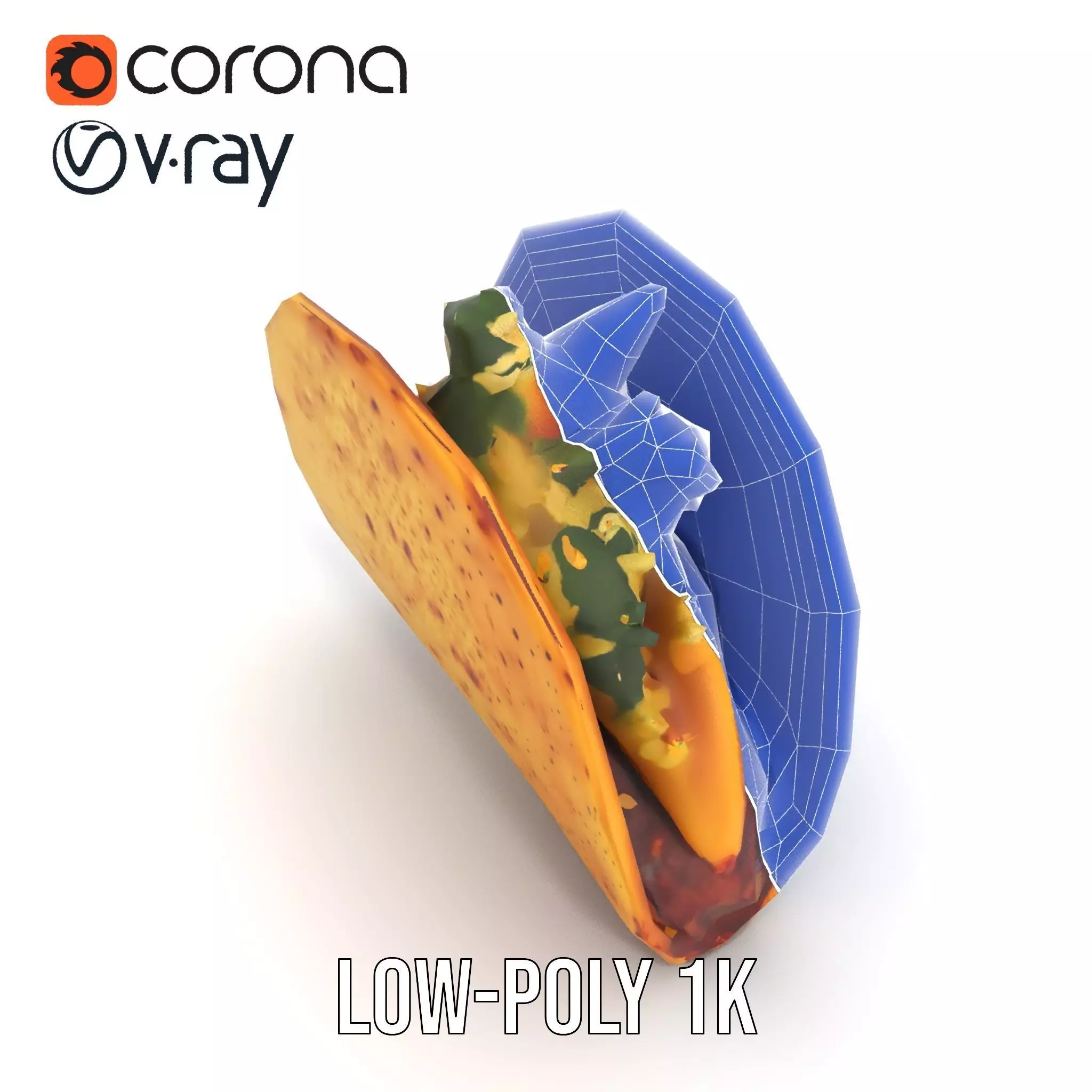 Taco with Beef and Cilantro Model Pack Low-poly 3D model_28
