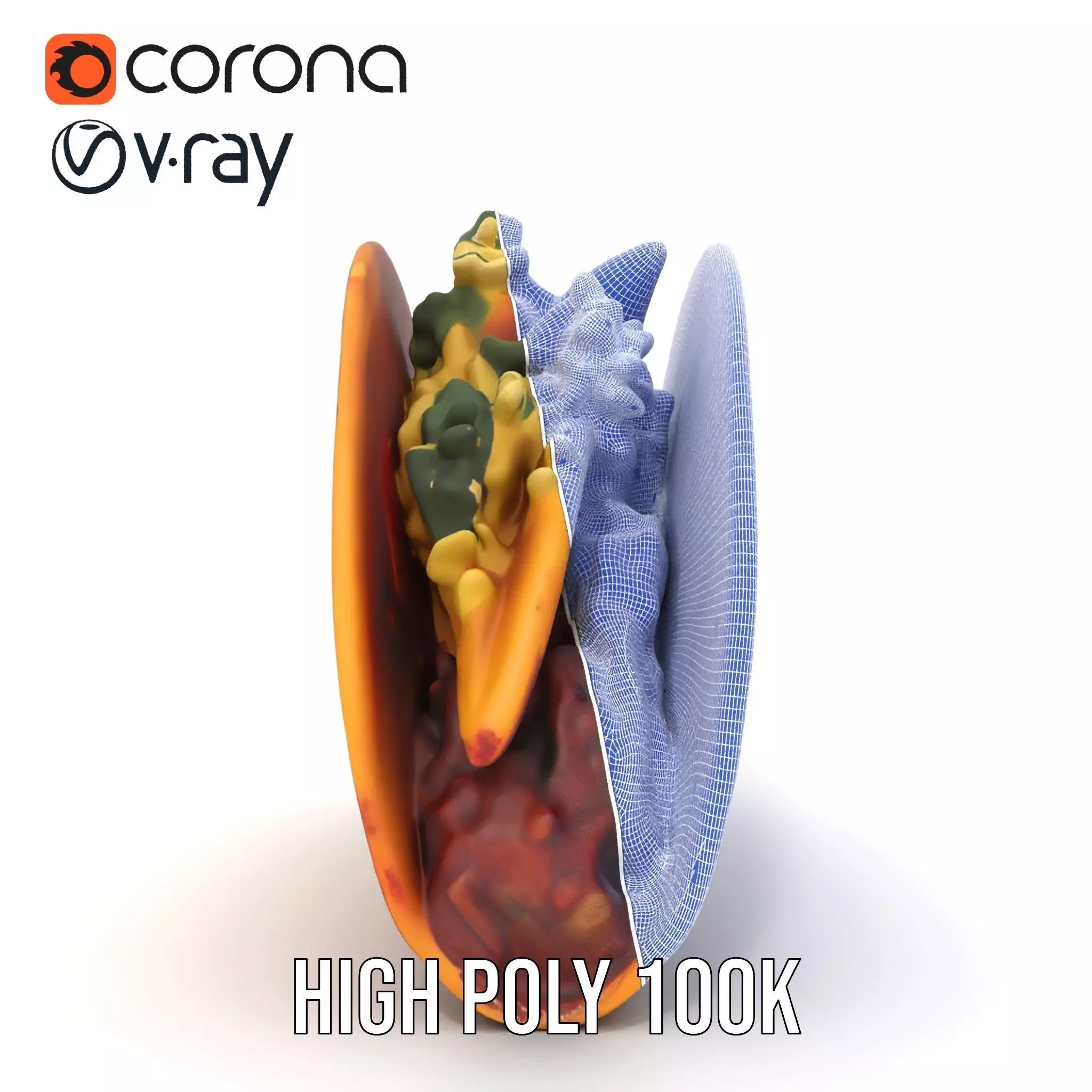 Taco with Beef and Cilantro Model Pack Low-poly 3D model_33