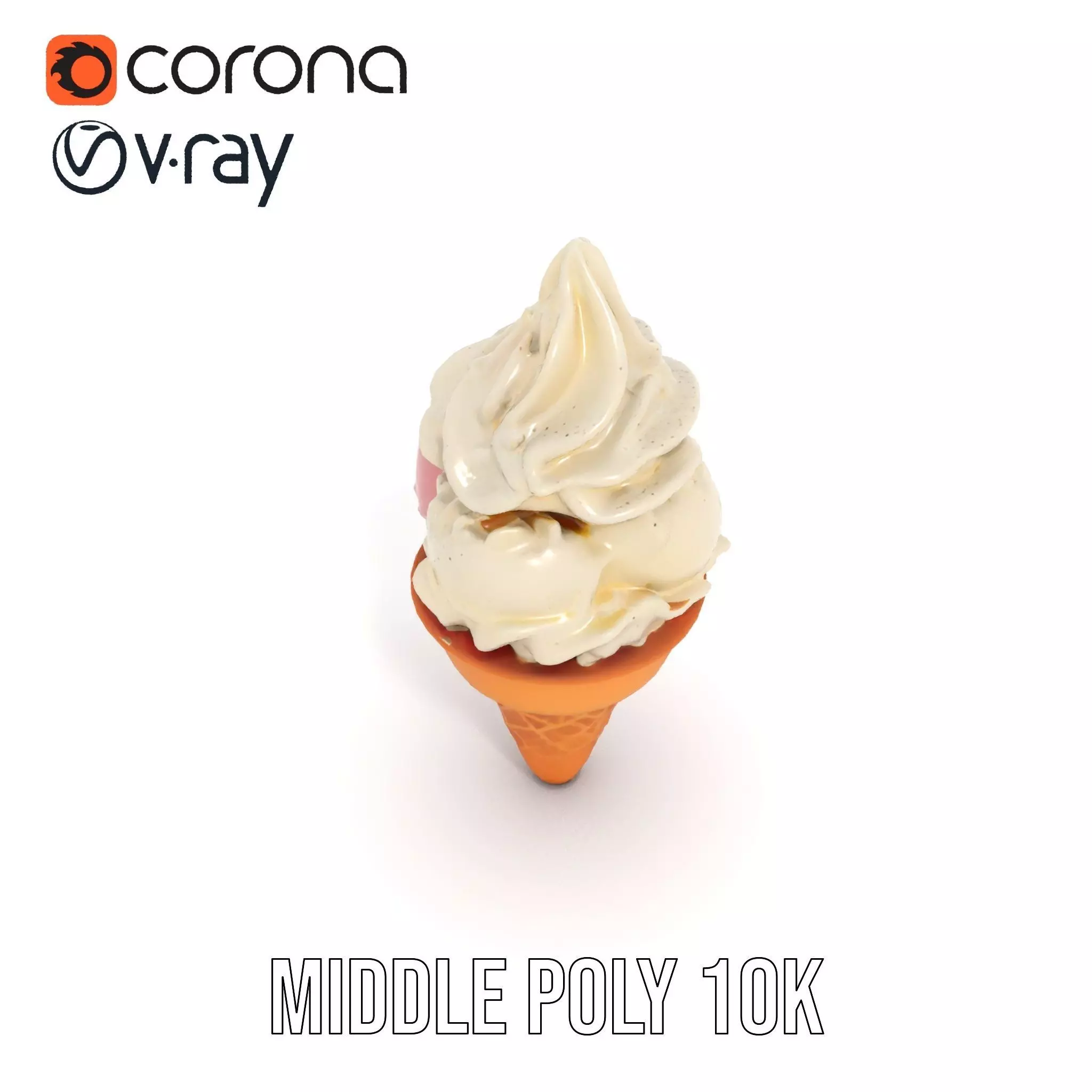 Ice Cream Cone with Scoops Model Pack Low-poly 3D model_13