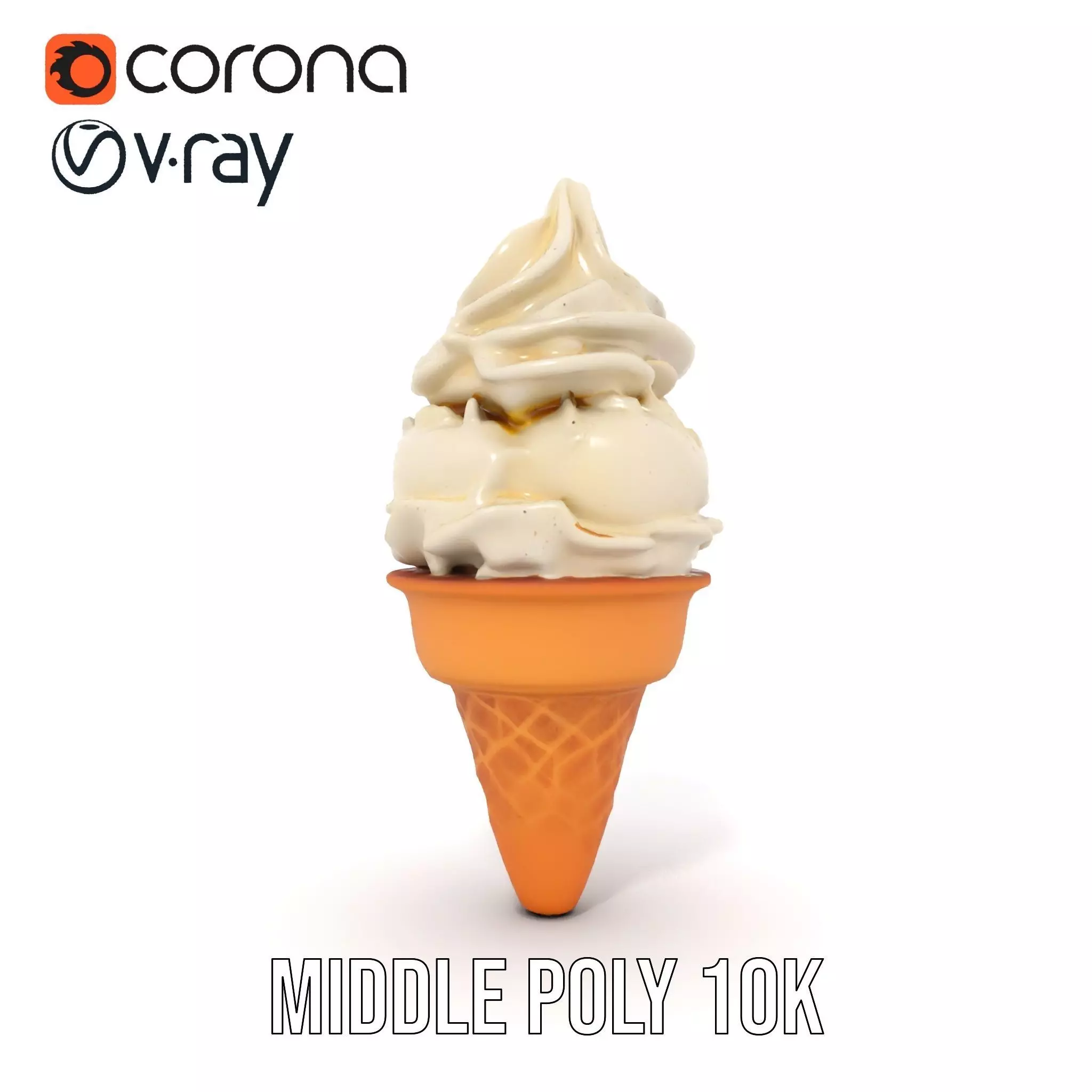 Ice Cream Cone with Scoops Model Pack Low-poly 3D model_18