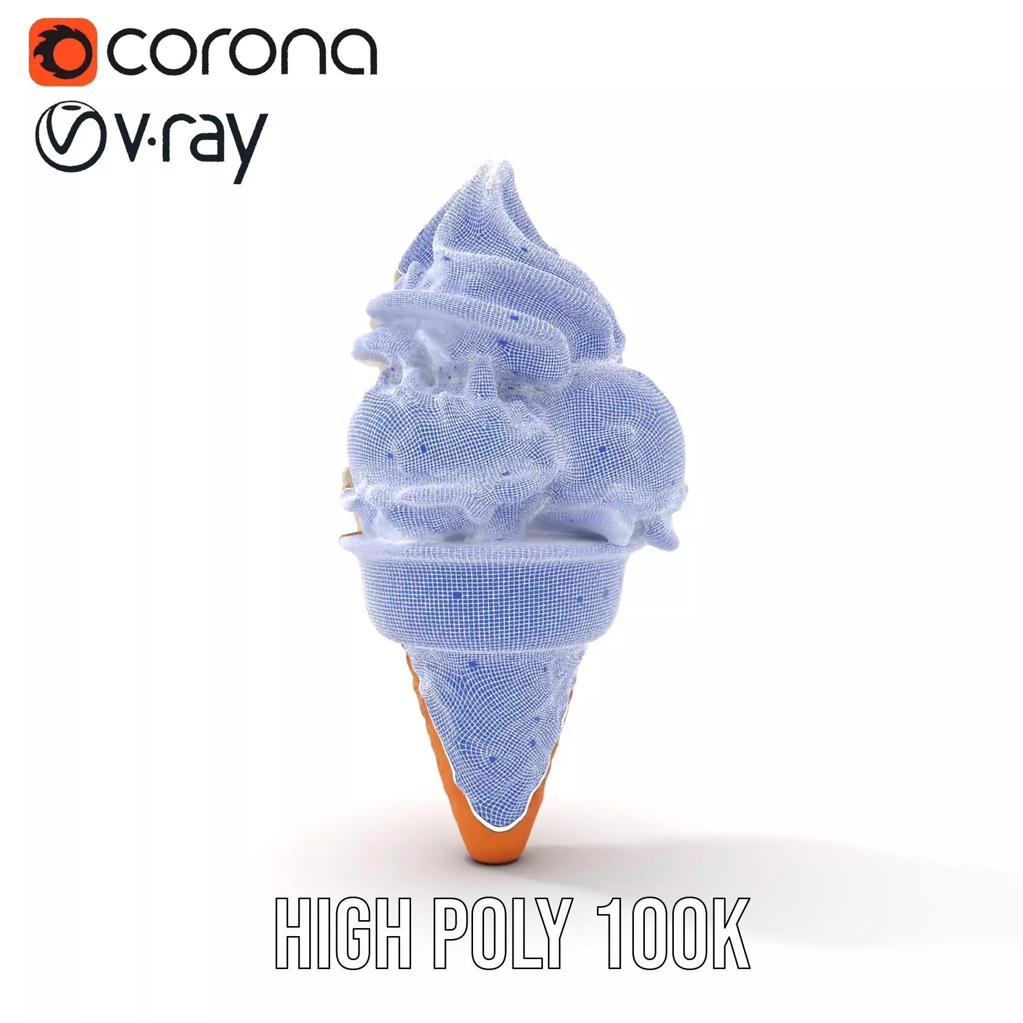 Ice Cream Cone with Scoops Model Pack Low-poly 3D model_34