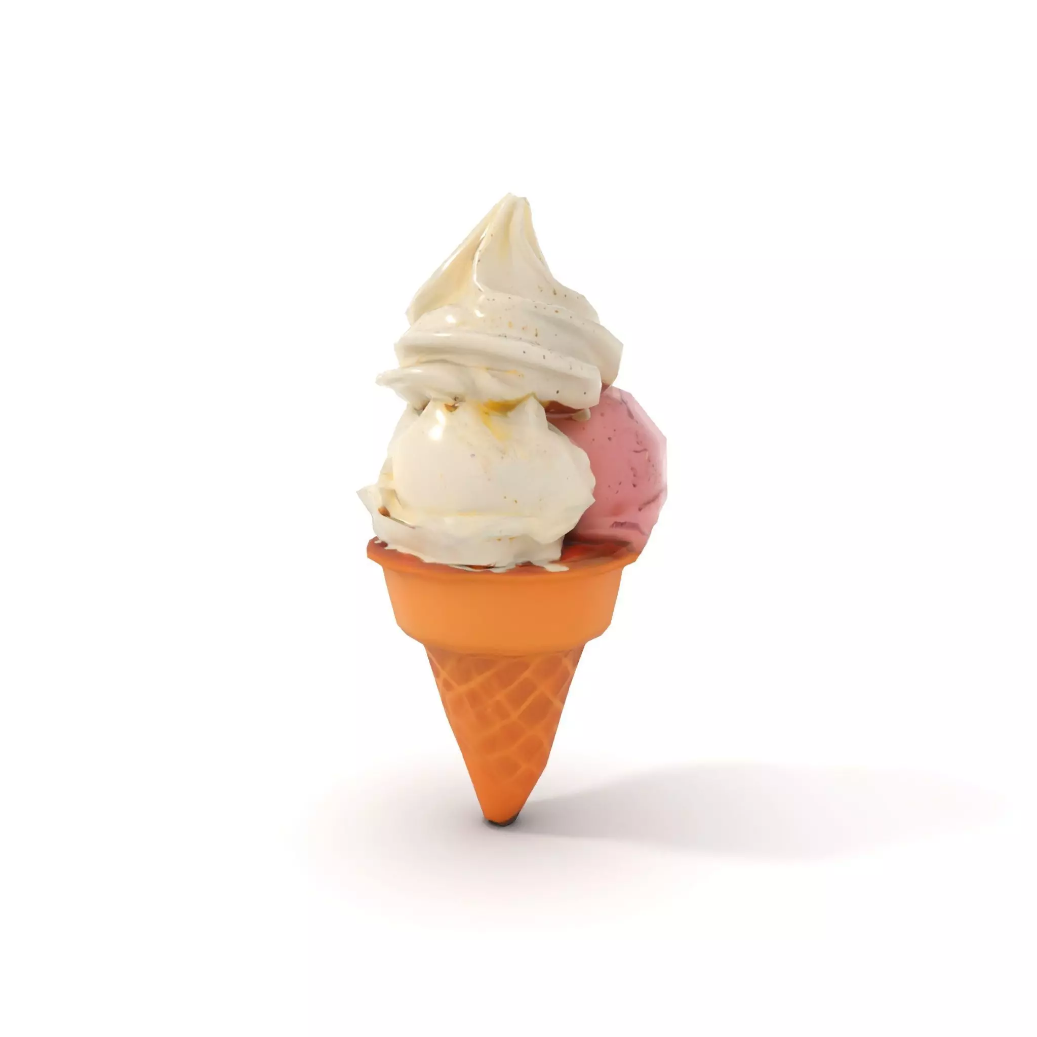 Ice Cream Cone with Scoops Model Pack Low-poly 3D model_7
