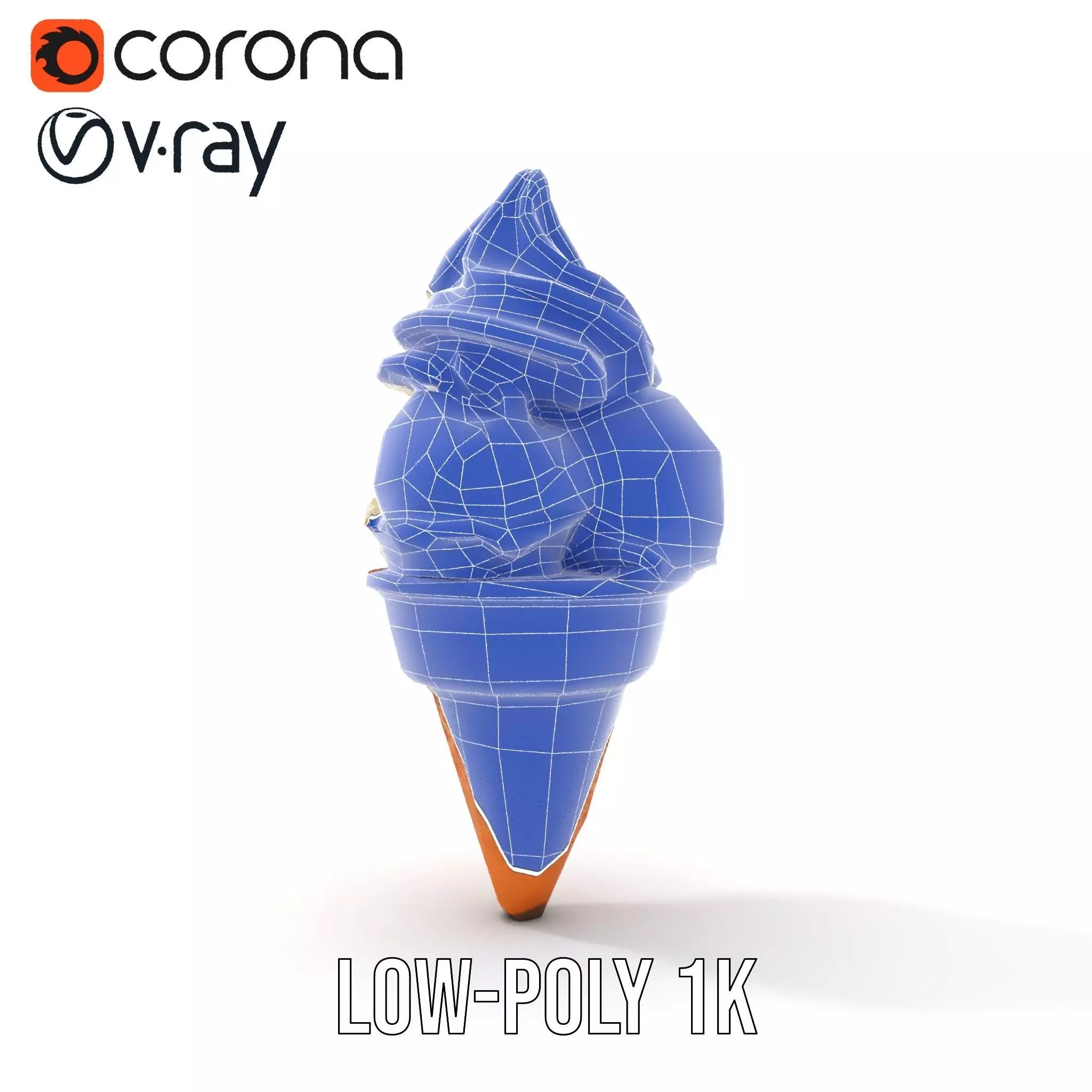 Ice Cream Cone with Scoops Model Pack Low-poly 3D model_19