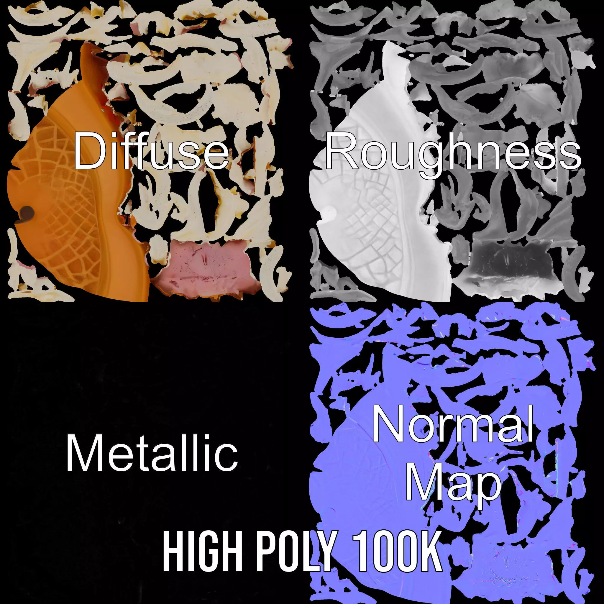 Ice Cream Cone with Scoops Model Pack Low-poly 3D model_3