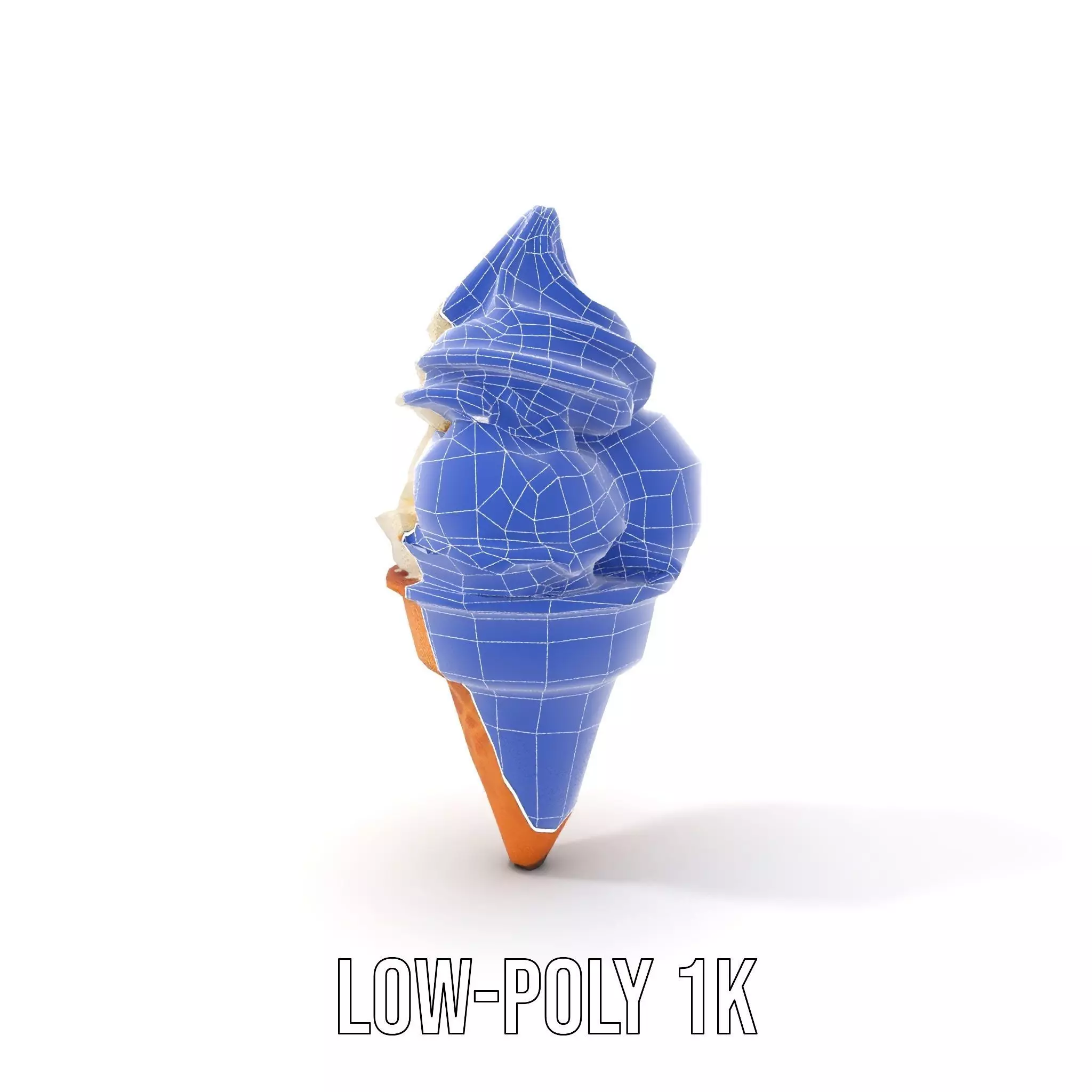 Ice Cream Cone with Scoops Model Pack Low-poly 3D model_17