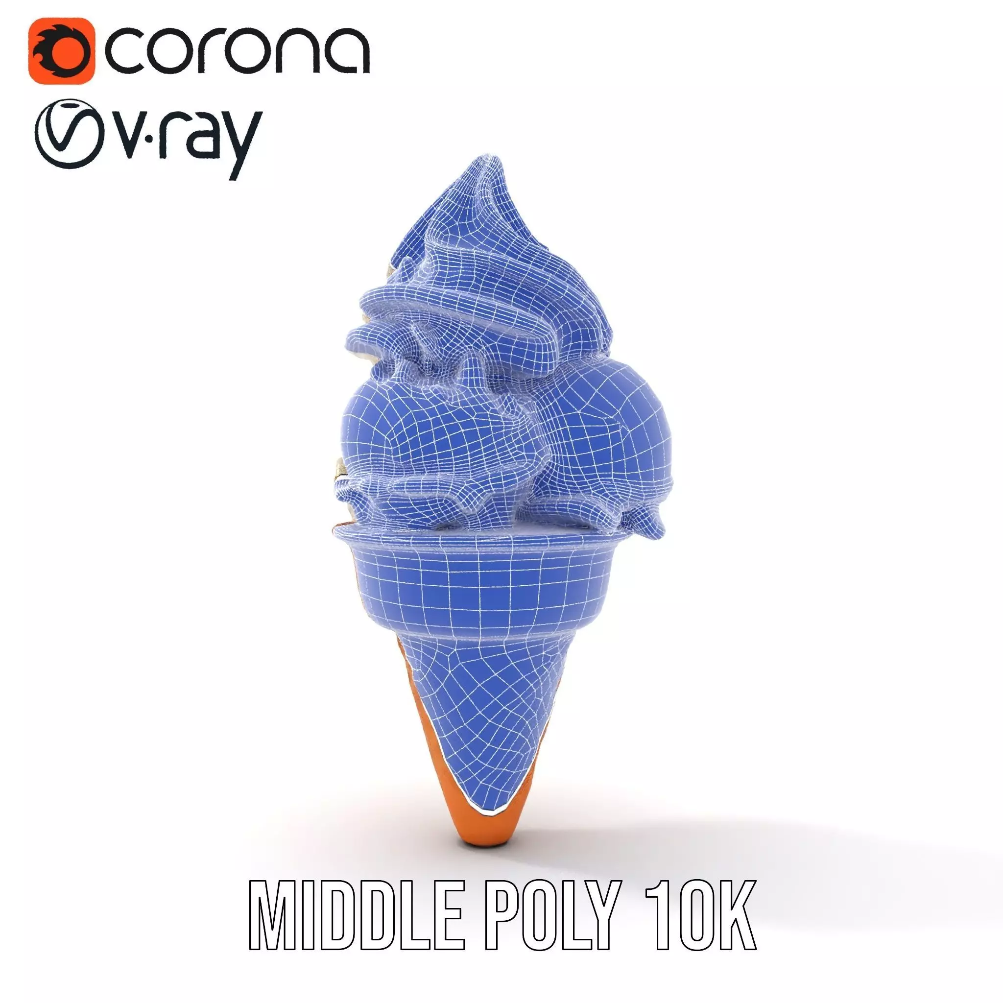 Ice Cream Cone with Scoops Model Pack Low-poly 3D model_26