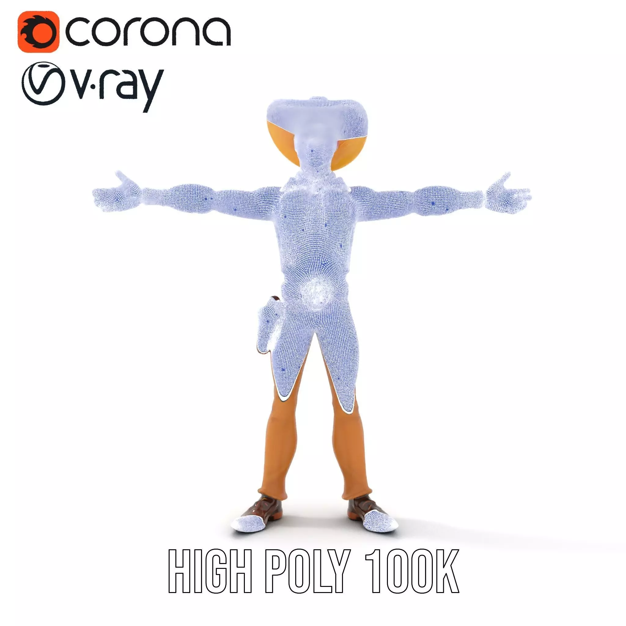 Cowboy Character Model Pack with Detailed Textures Low-poly 3D model_32