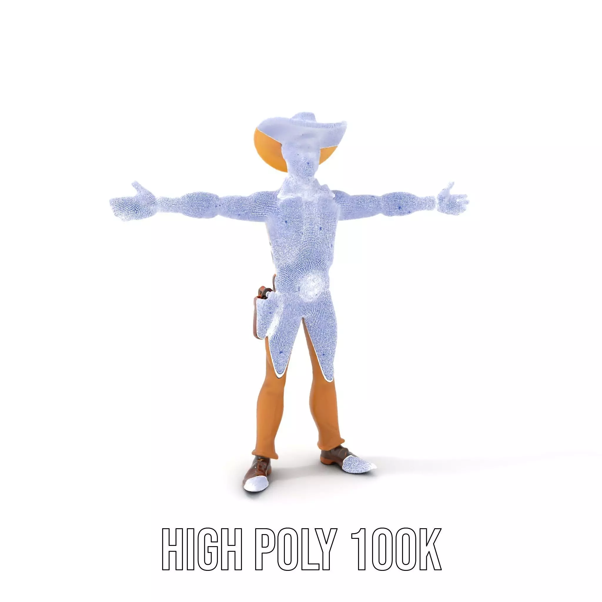 Cowboy Character Model Pack with Detailed Textures Low-poly 3D model_4