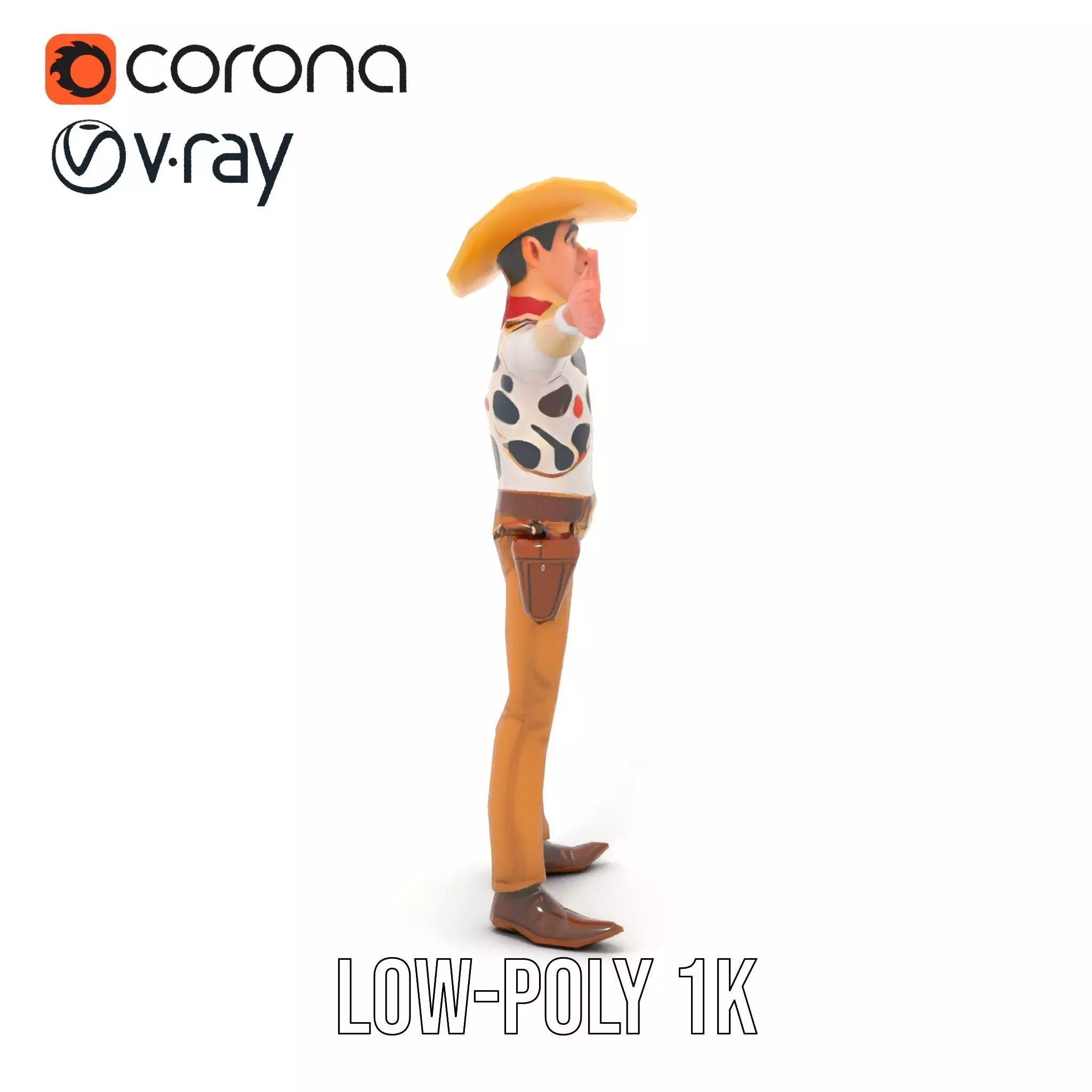 Cowboy Character Model Pack with Detailed Textures Low-poly 3D model_21